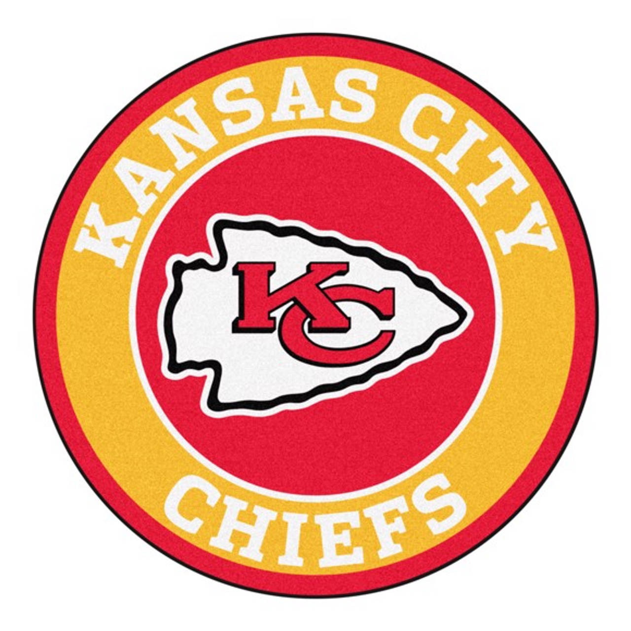 Kansas City Chiefs Logo, circular, red yellow and white colors, HD Desktop Wallpaper