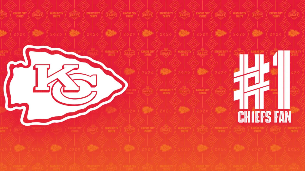 Kansas City Chiefs logo, red, text: #1 Chiefs Fan, HD Desktop Wallpaper