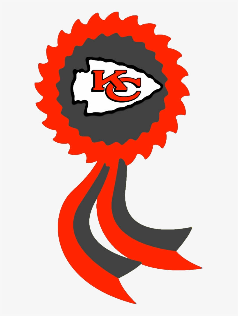 Kansas City Chiefs logo, red and gray ribbon, rosette, SD Phone Wallpaper