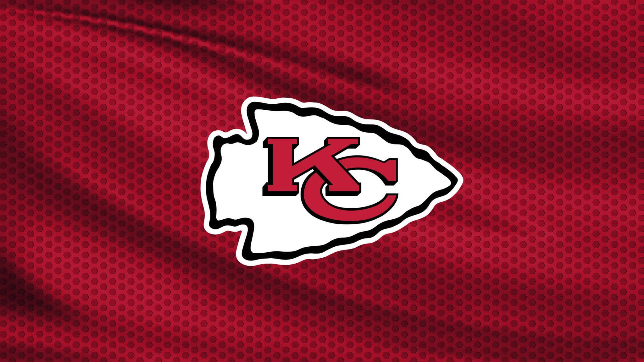 Kansas City Chiefs Logo, red and white, textured red fabric background, Full HD Desktop Wallpaper