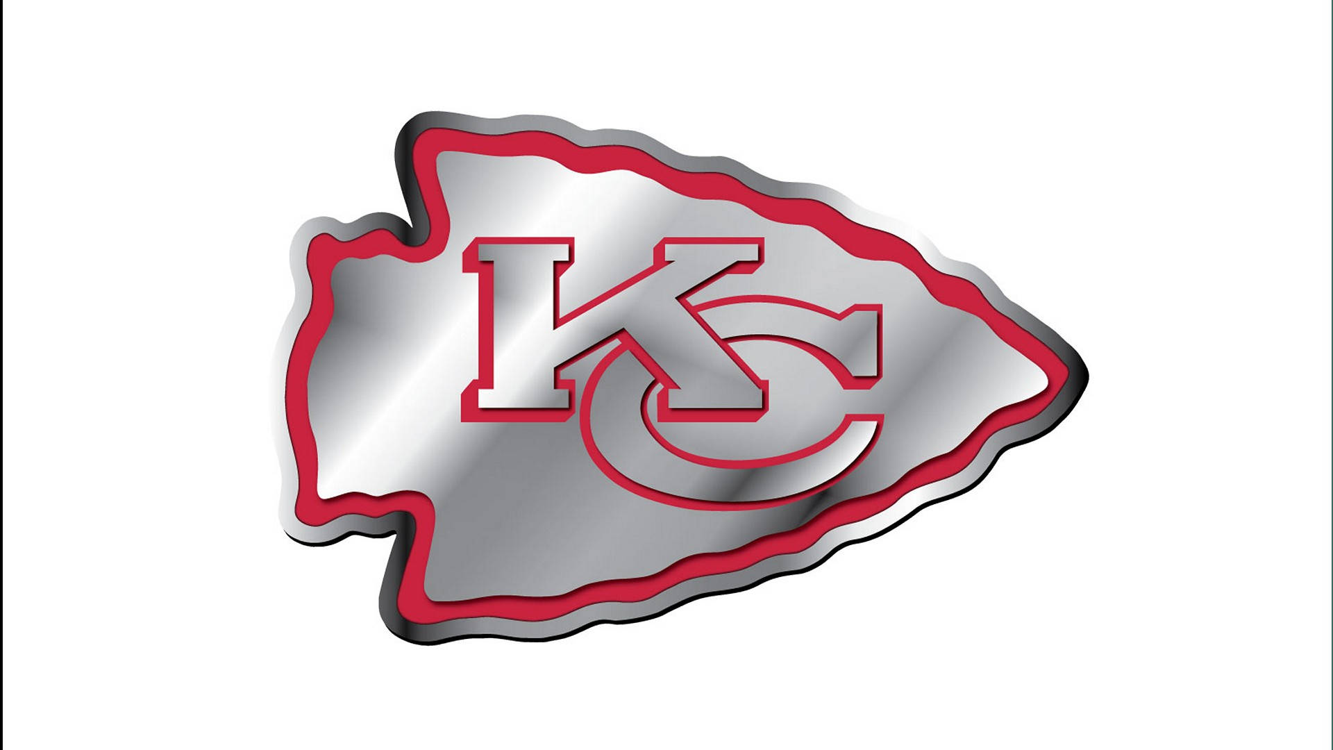 Kansas City Chiefs Logo, metallic, shiny silver, Full HD Desktop Wallpaper