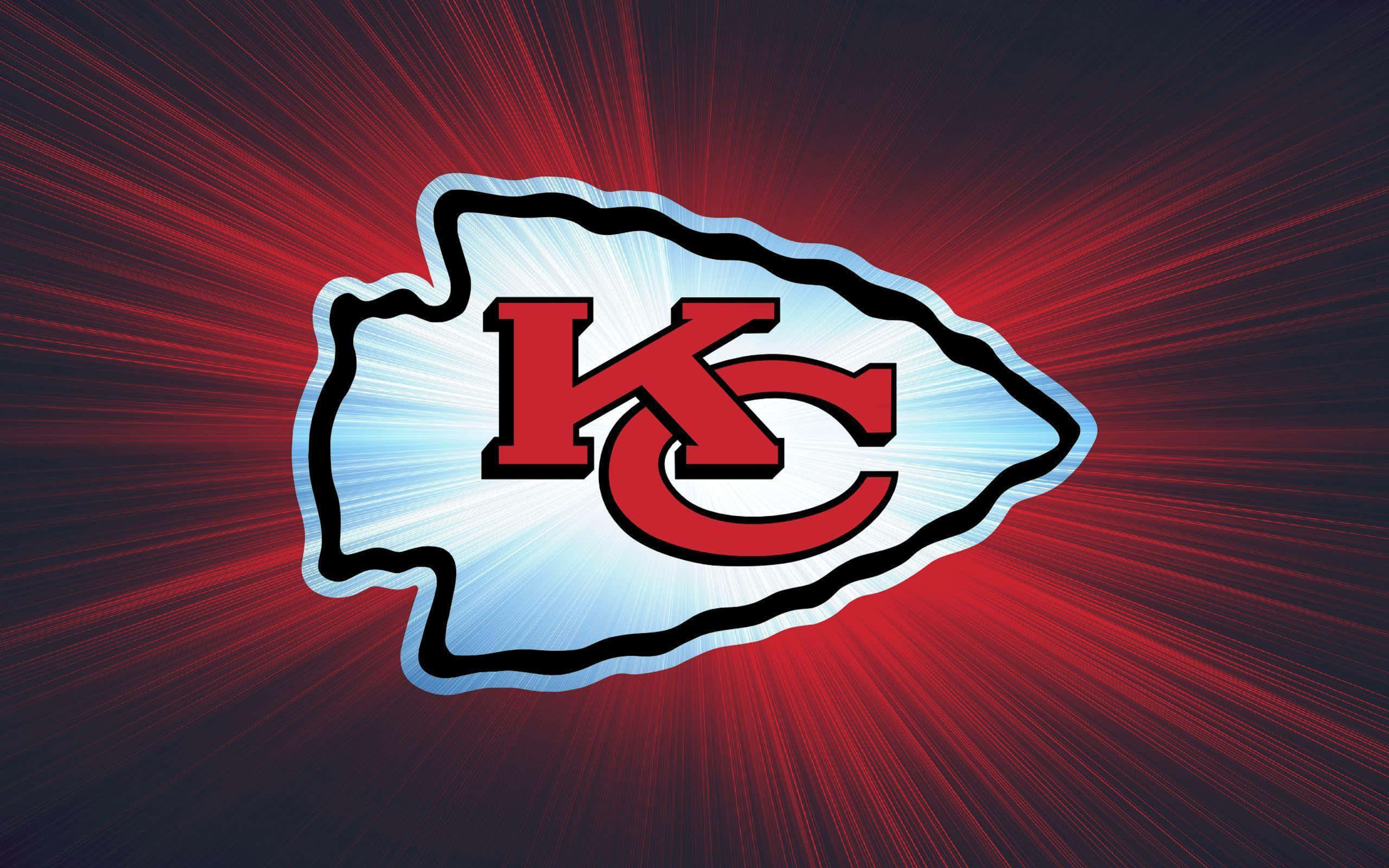 Kansas City Chiefs, red light beams, dark background, 2K Desktop Wallpaper