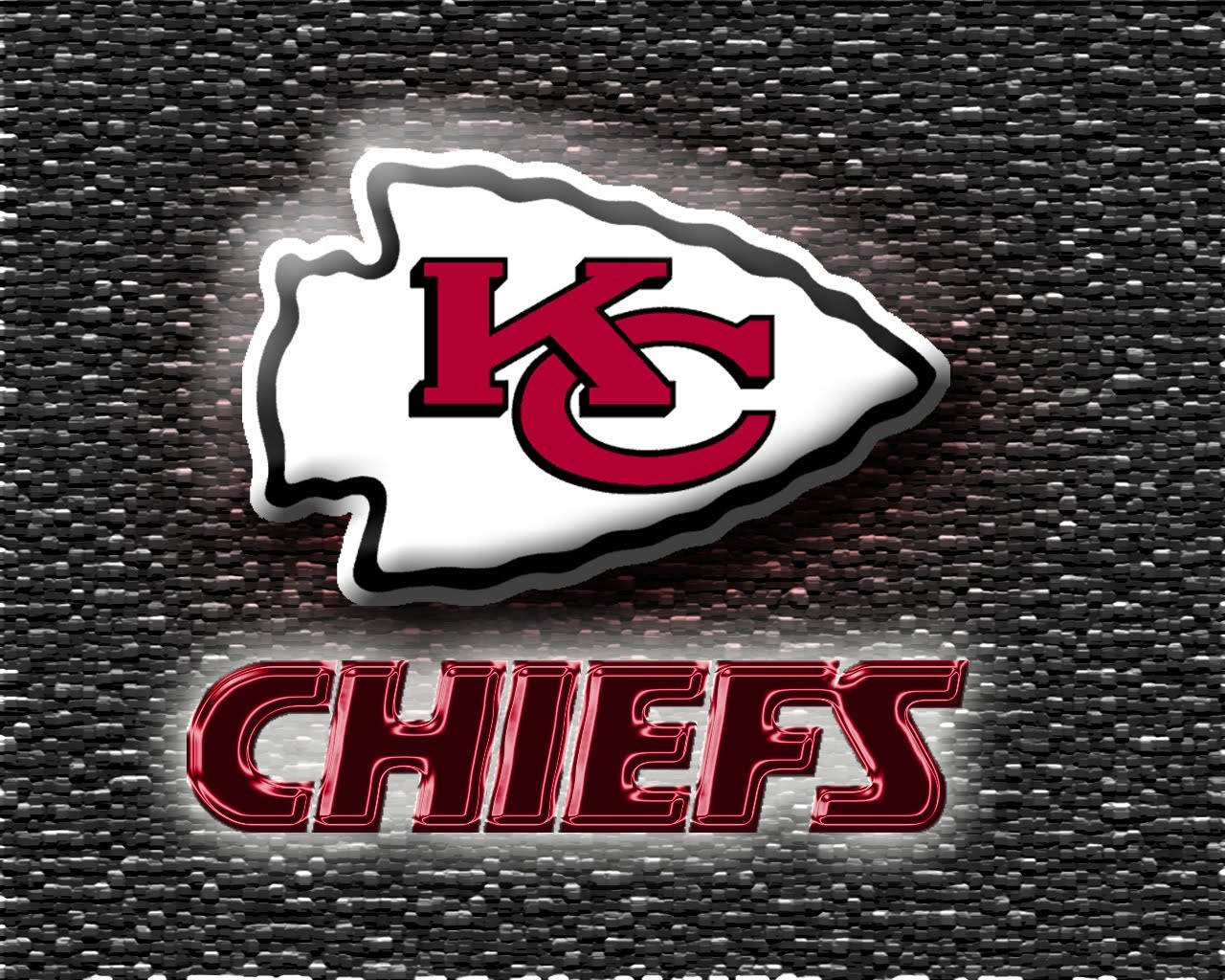 Kansas City Chiefs, red and white arrowhead emblem, metallic red text, HD Desktop Wallpaper
