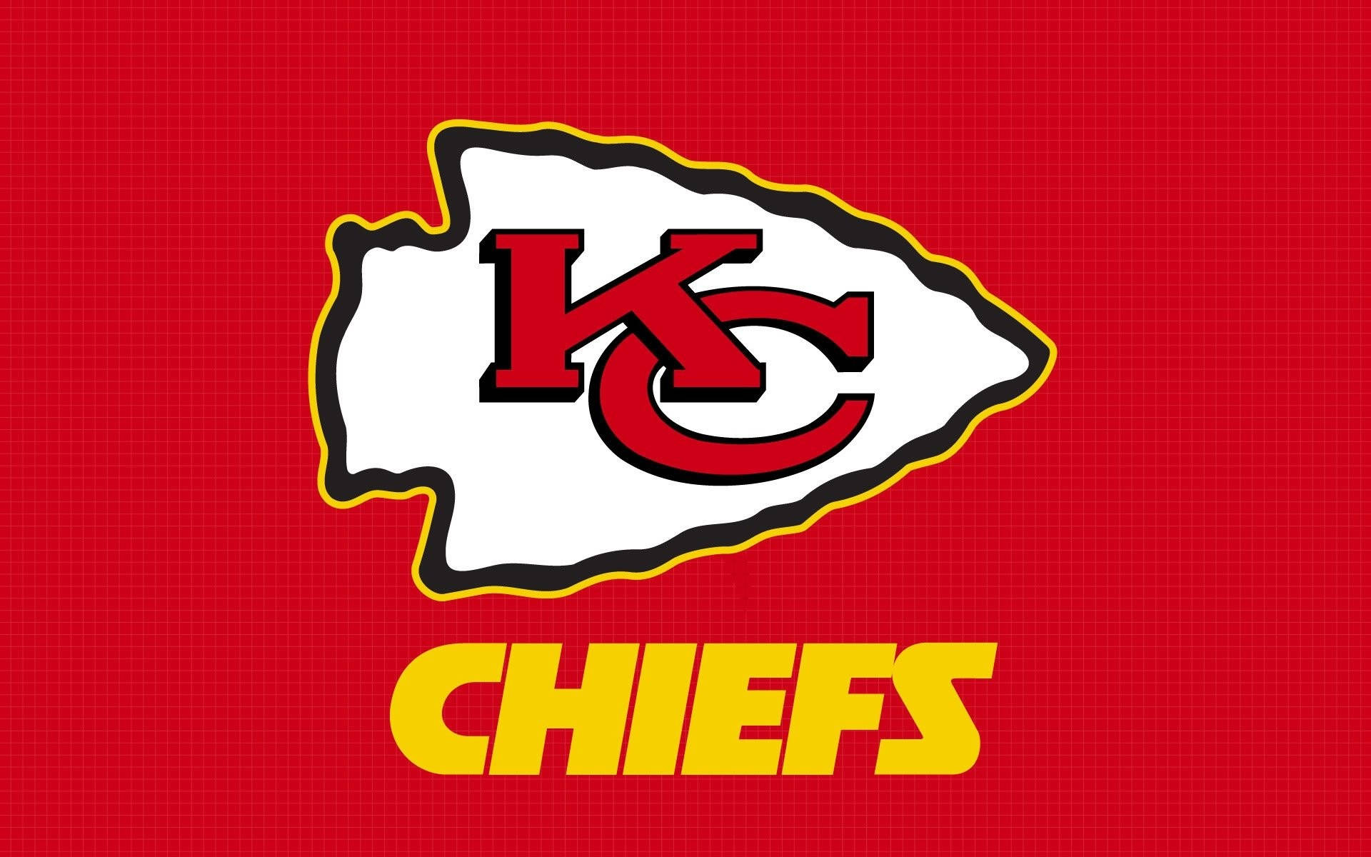 Kansas City Chiefs, red background, yellow text, Full HD Desktop Wallpaper