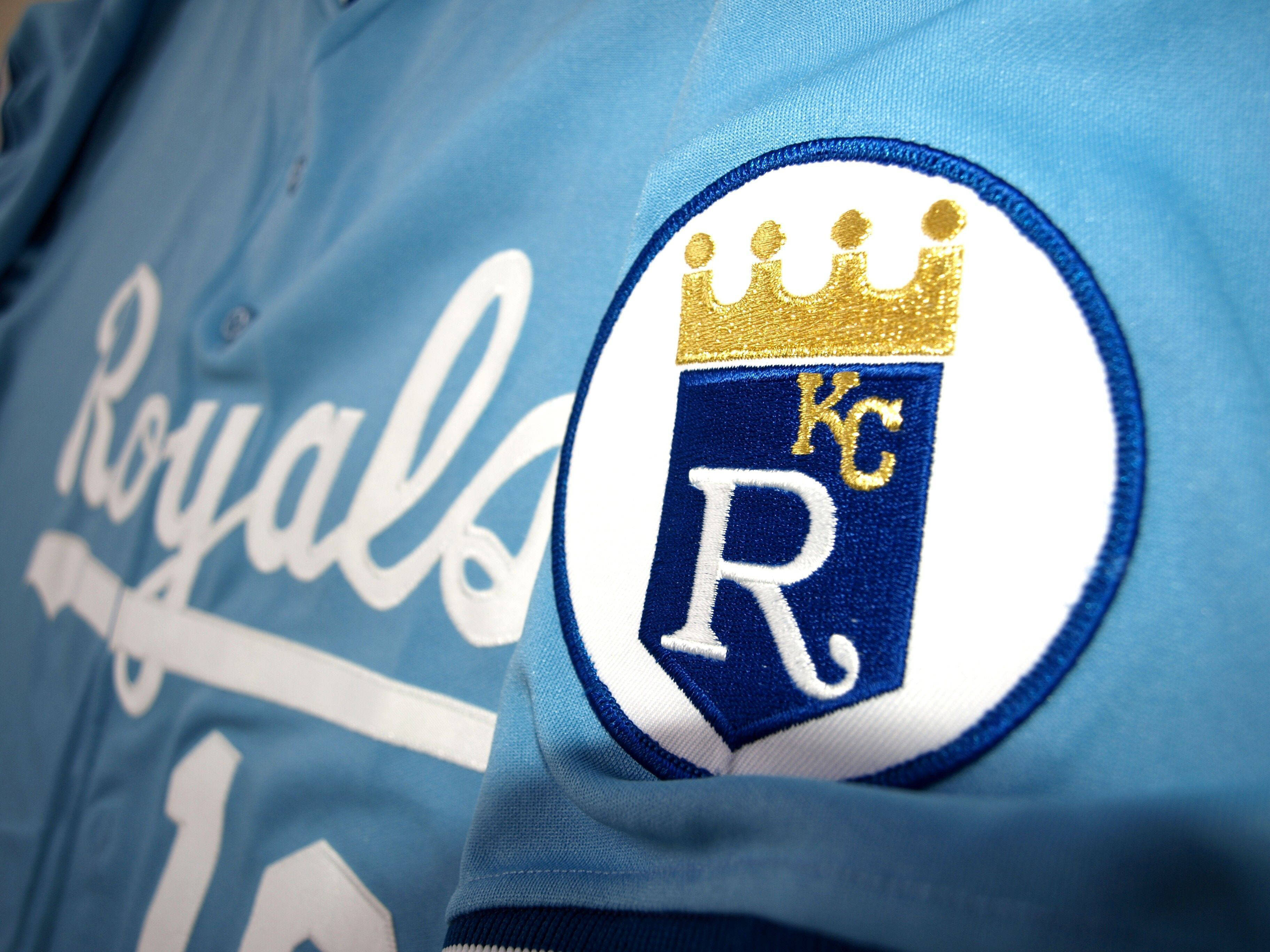 Kansas City Royals, light blue baseball jersey, embroidered Royals logo, 2K Desktop Wallpaper