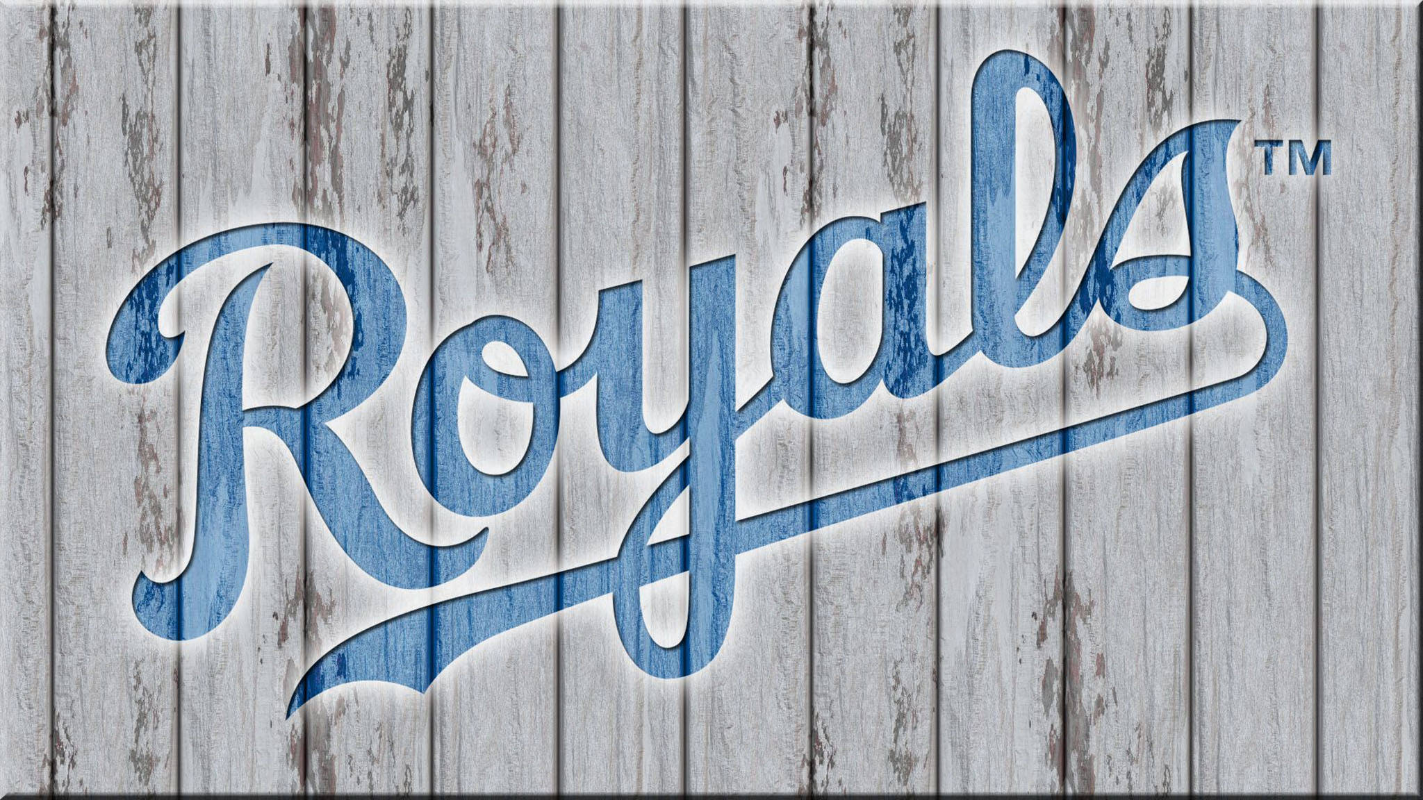 Kansas City Royals, gray wood, blue logo, Full HD Desktop Wallpaper