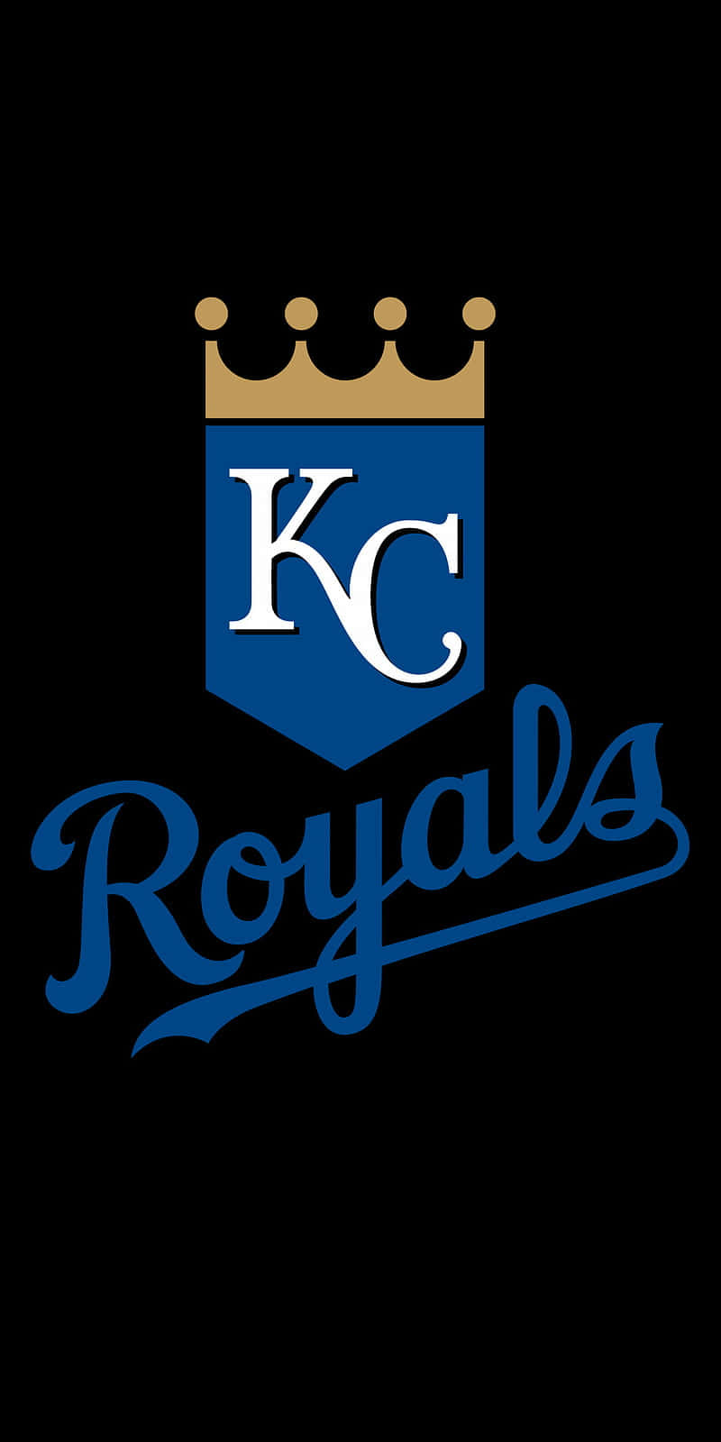 Kansas City Royals, blue and gold, solid black background, HD Phone Wallpaper