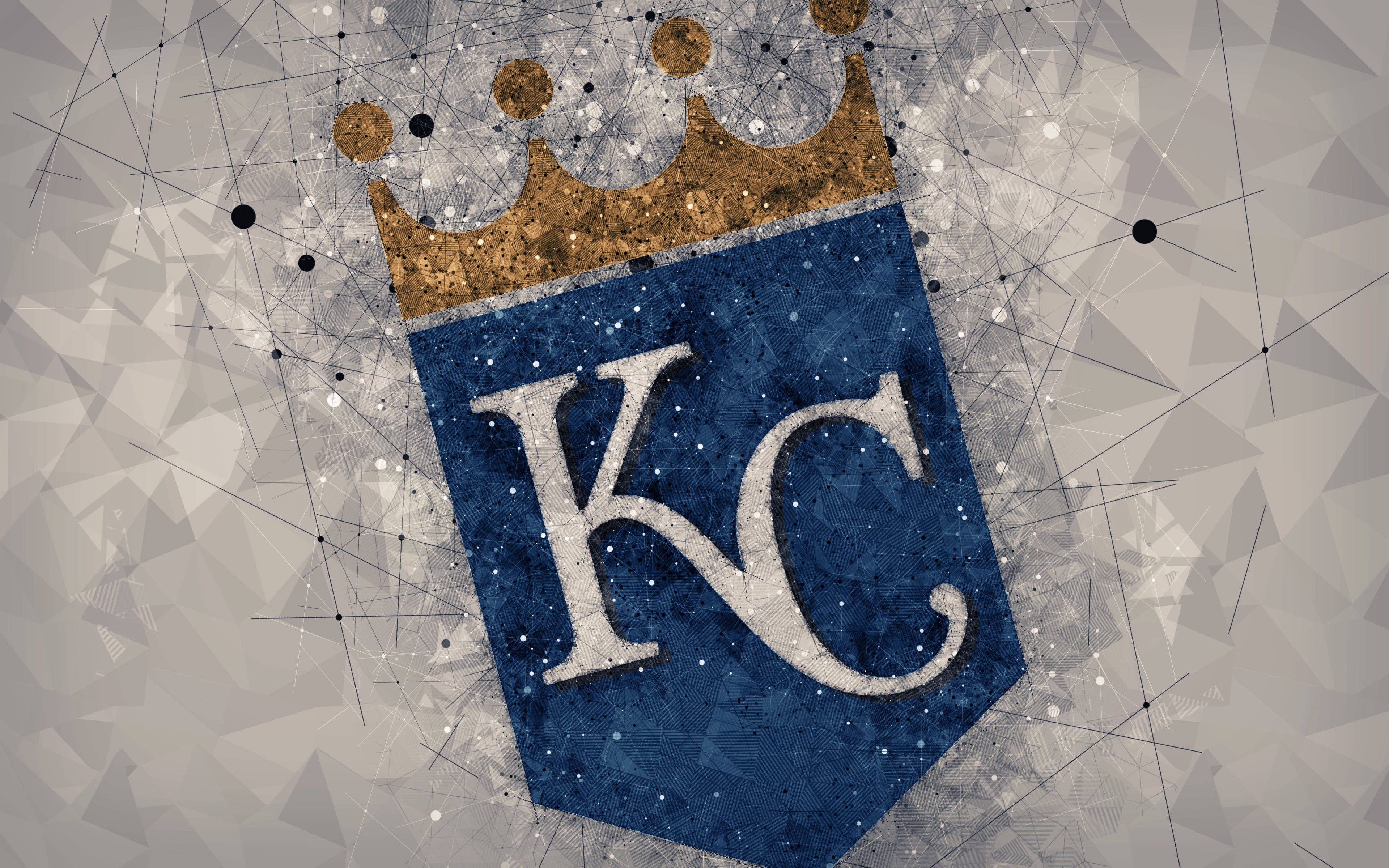 Kansas City Royals, blue shield, white KC letters, 4K Desktop Wallpaper