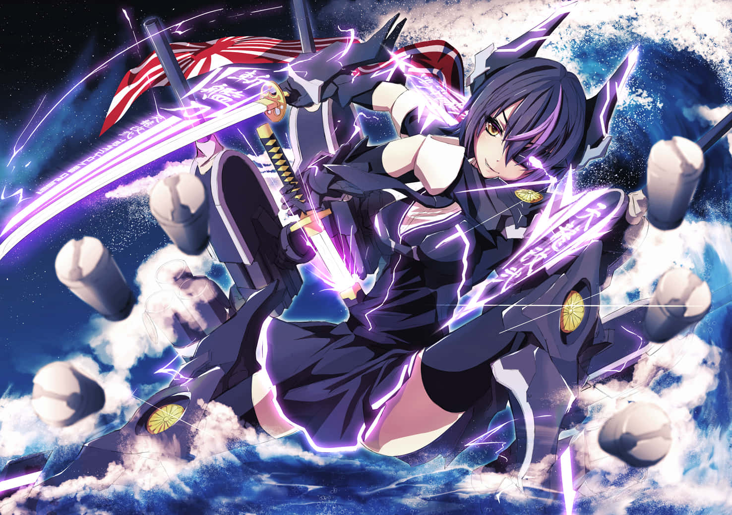 Kantai Collection, anime girl, dark hair, HD Desktop Wallpaper
