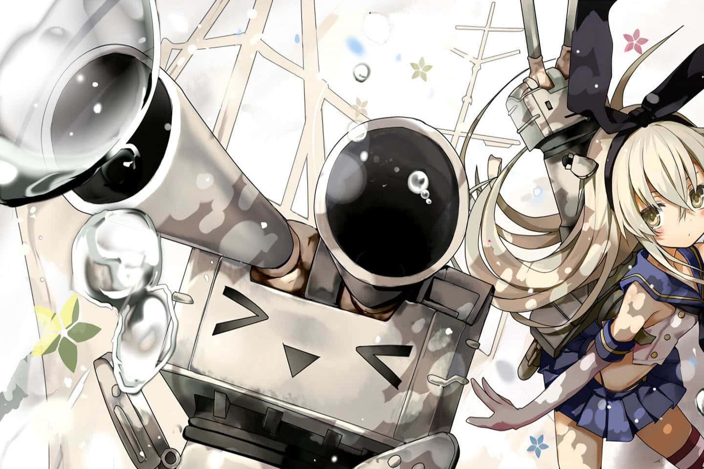 Kantai Collection, blonde anime girl, sailor outfit, HD Desktop Wallpaper