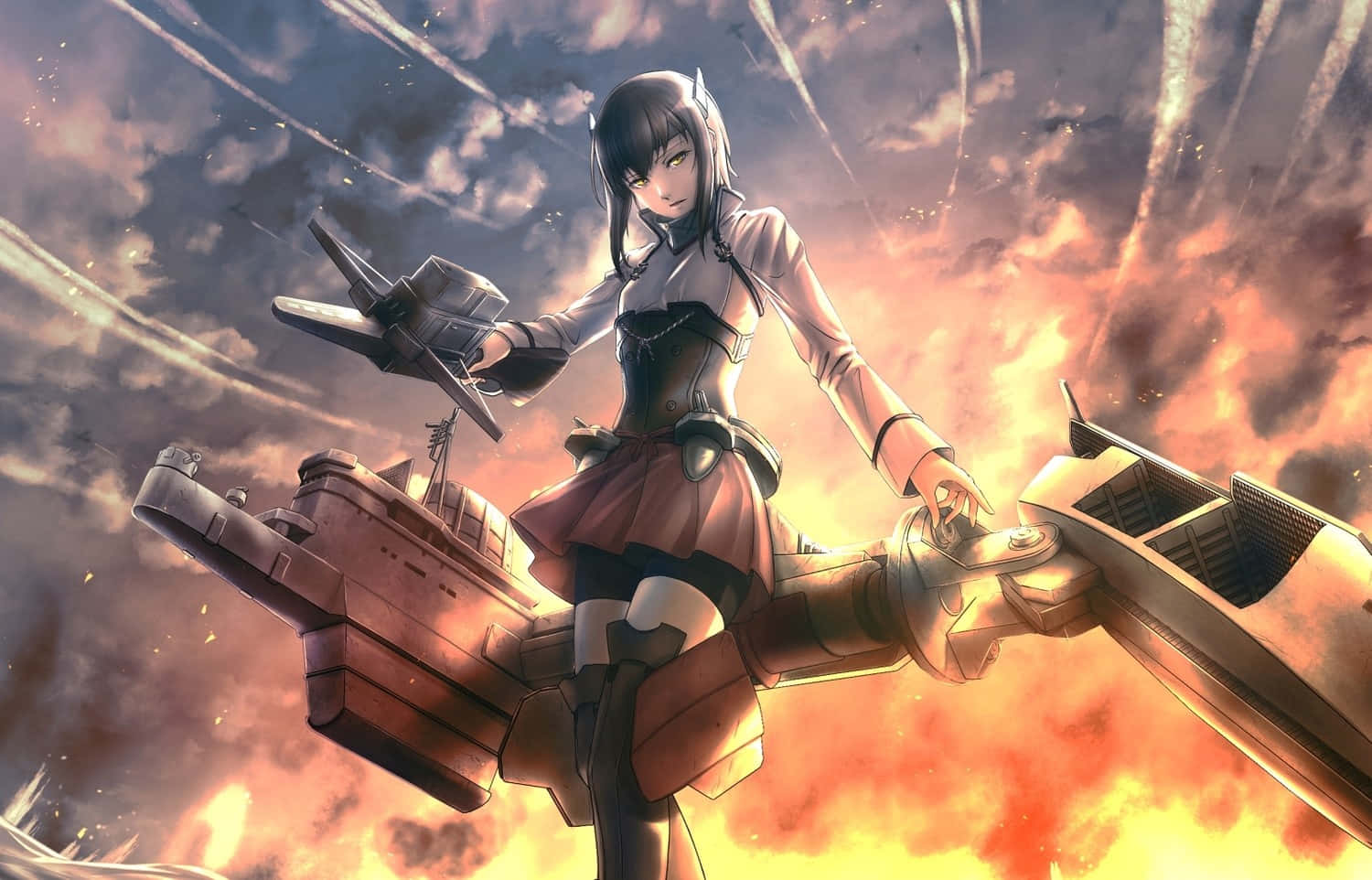 Kantai Collection, anime girl, school uniform, HD Desktop Wallpaper