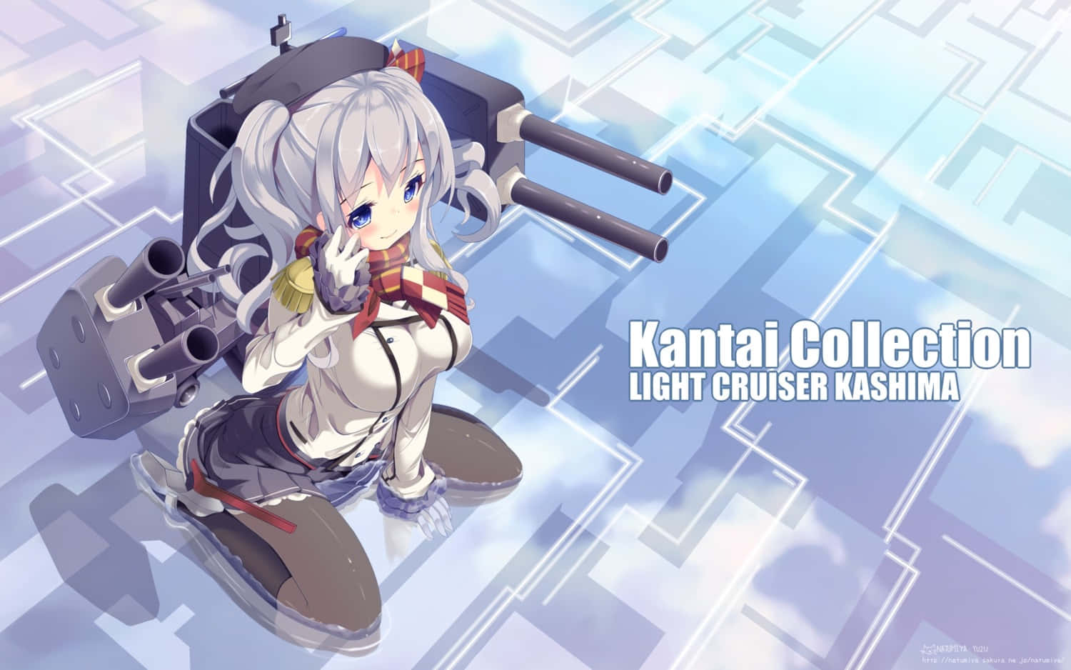Kantai Collection, silver hair, blue eyes, HD Desktop Wallpaper