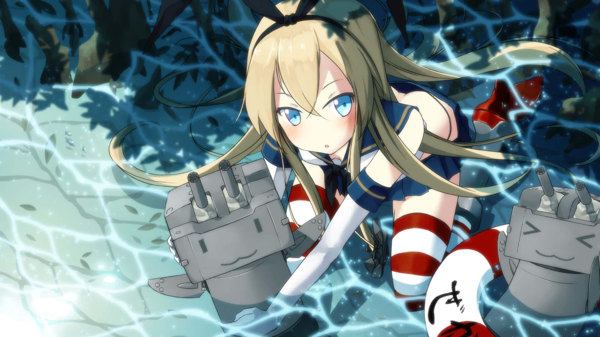 Kantai Collection, anime girl, blonde hair, Full HD Desktop Wallpaper