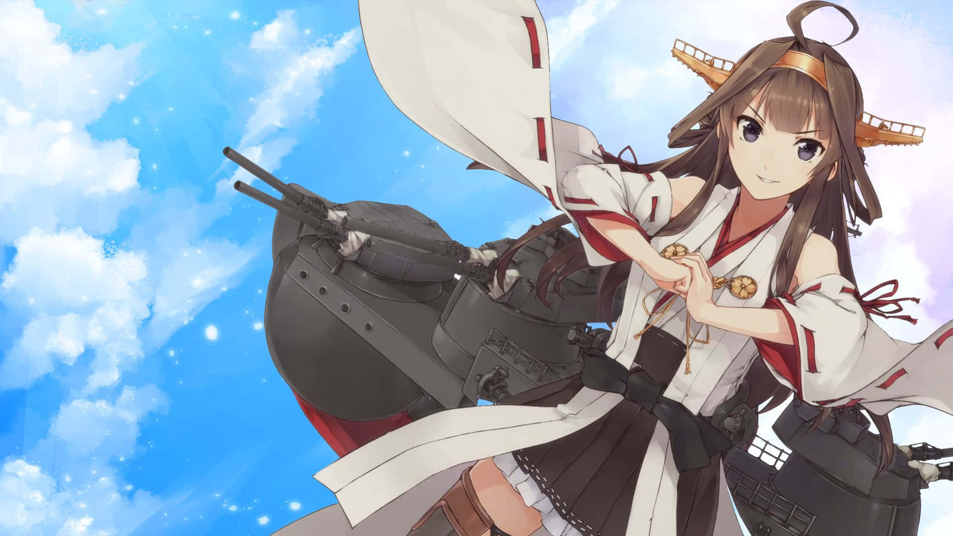 Kantai Collection, anime girl, horned headwear, Full HD Desktop Wallpaper