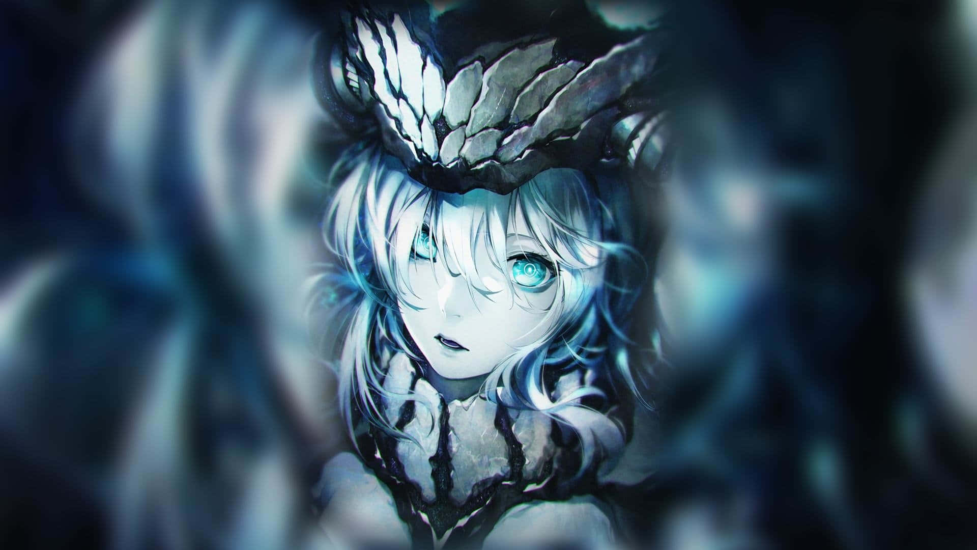 Kantai Collection, anime girl, glowing blue eyes, Full HD Desktop Wallpaper