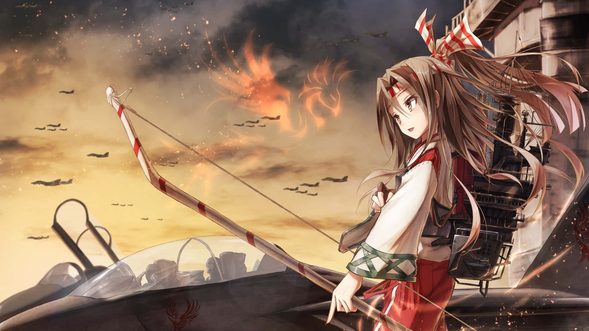 Kantai Collection, anime girl, long hair, Full HD Desktop Wallpaper