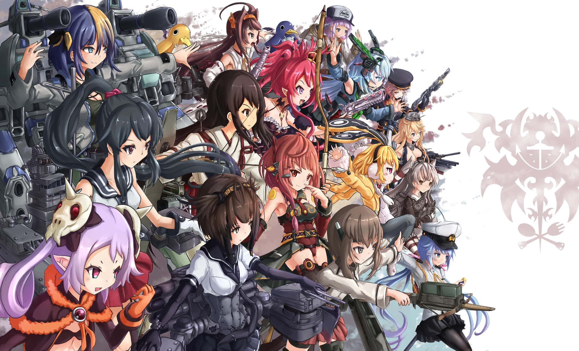 Kantai Collection, anime illustration, female characters, HD Desktop Wallpaper