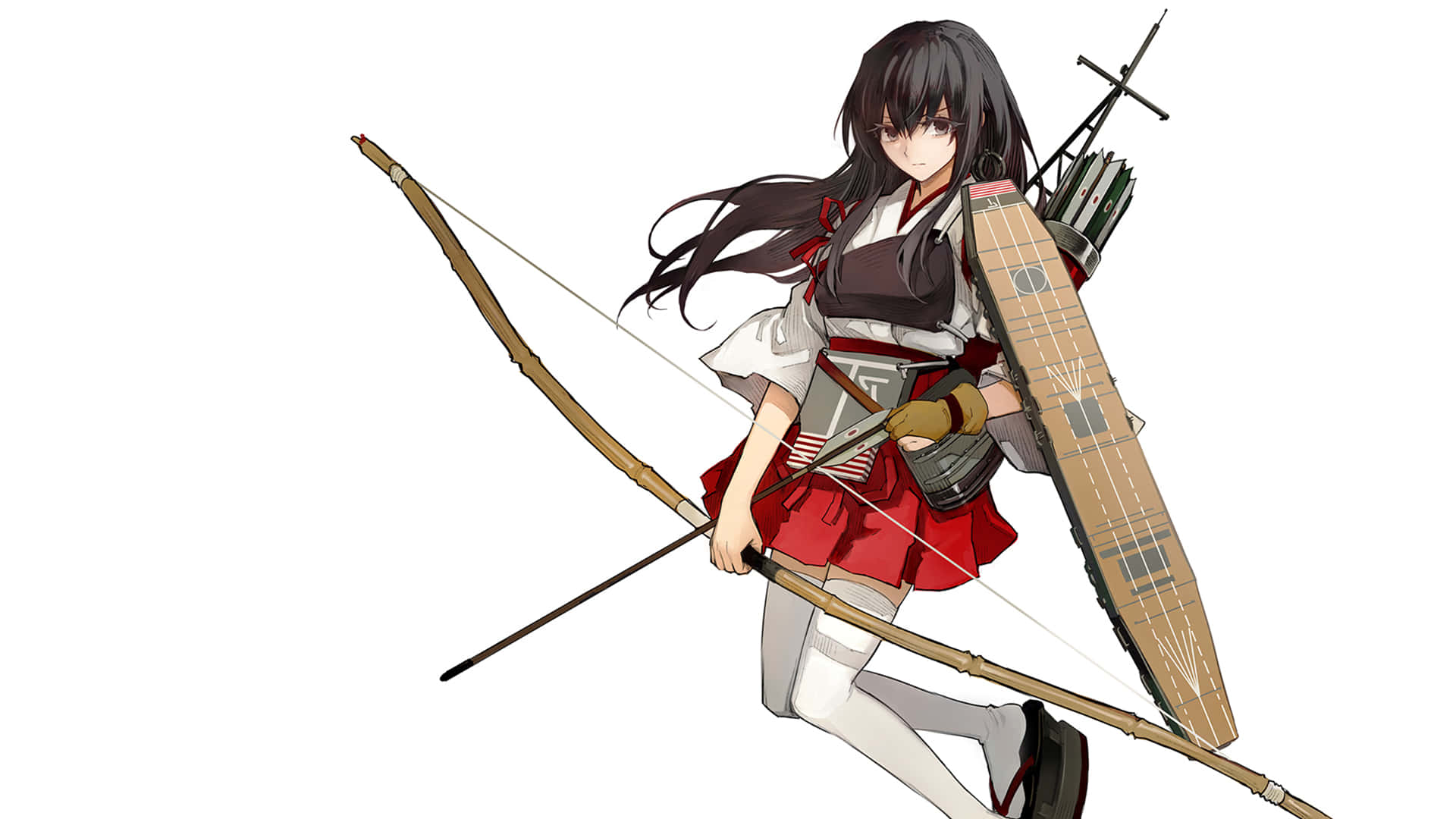 Kantai Collection, anime girl, long black hair, Full HD Desktop Wallpaper