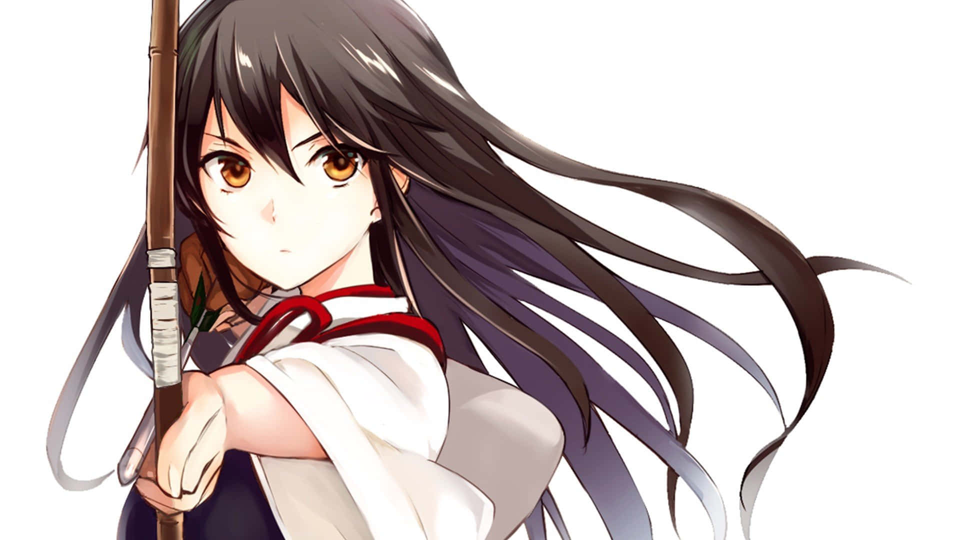Kantai Collection, anime girl, long dark hair, Full HD Desktop Wallpaper