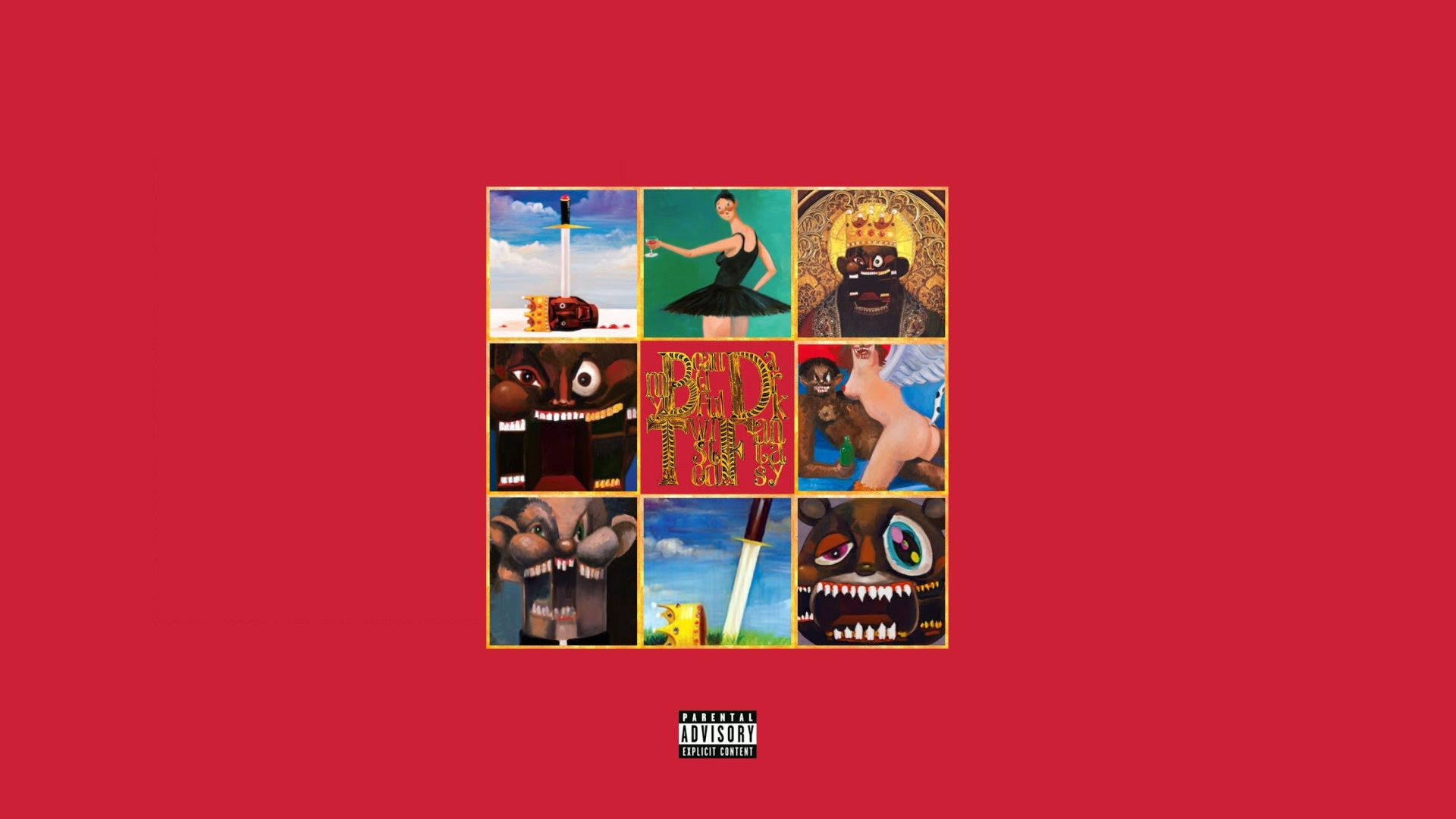 Kanye West, Eightieth Studio Album Cover, red background, Full HD Desktop Wallpaper