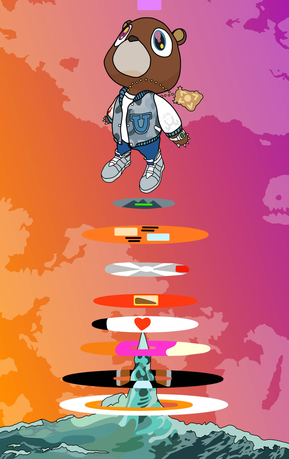 Kanye West Album Cover, cartoon bear, jacket, HD Phone Wallpaper