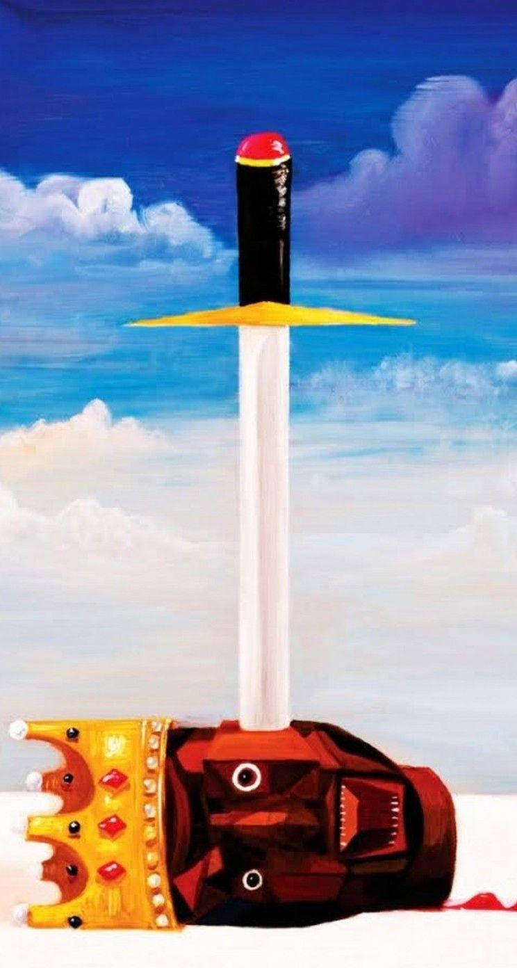 Cartoon King Kanye West Android, sword, crowned, HD Phone Wallpaper
