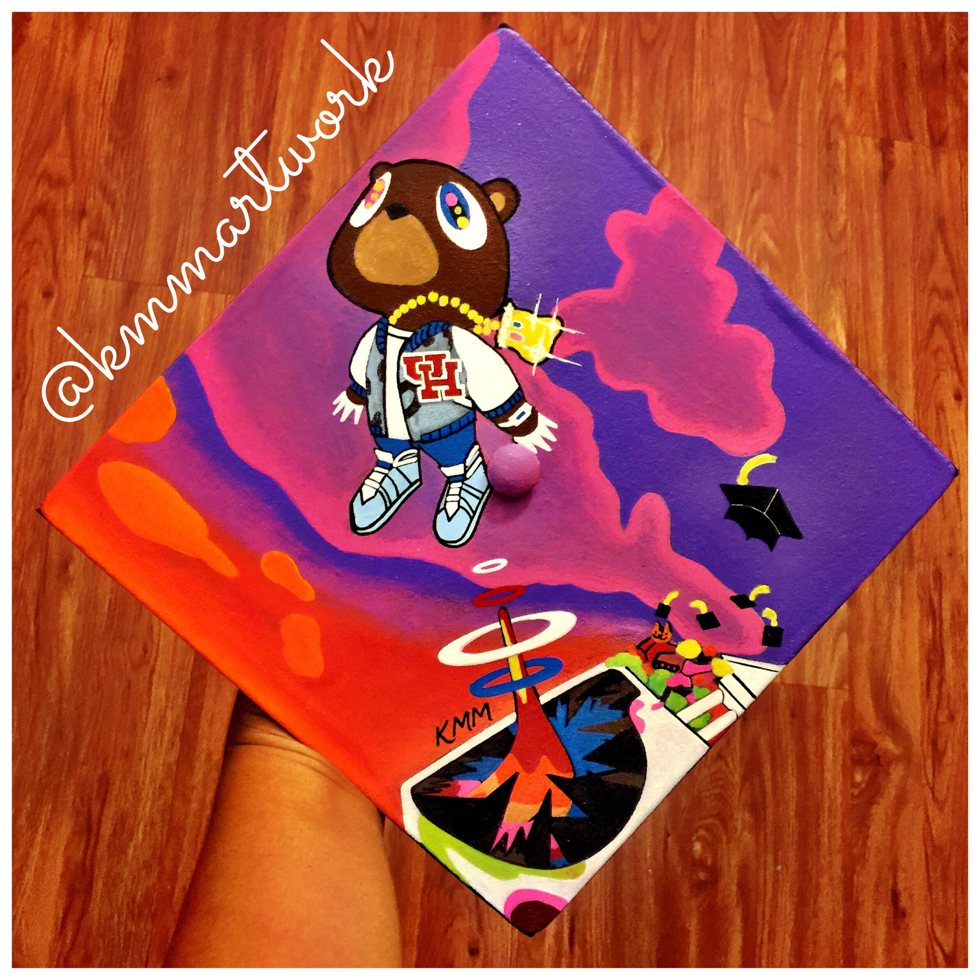 Kanye West, album cover, graduation cap, Full HD Desktop Wallpaper
