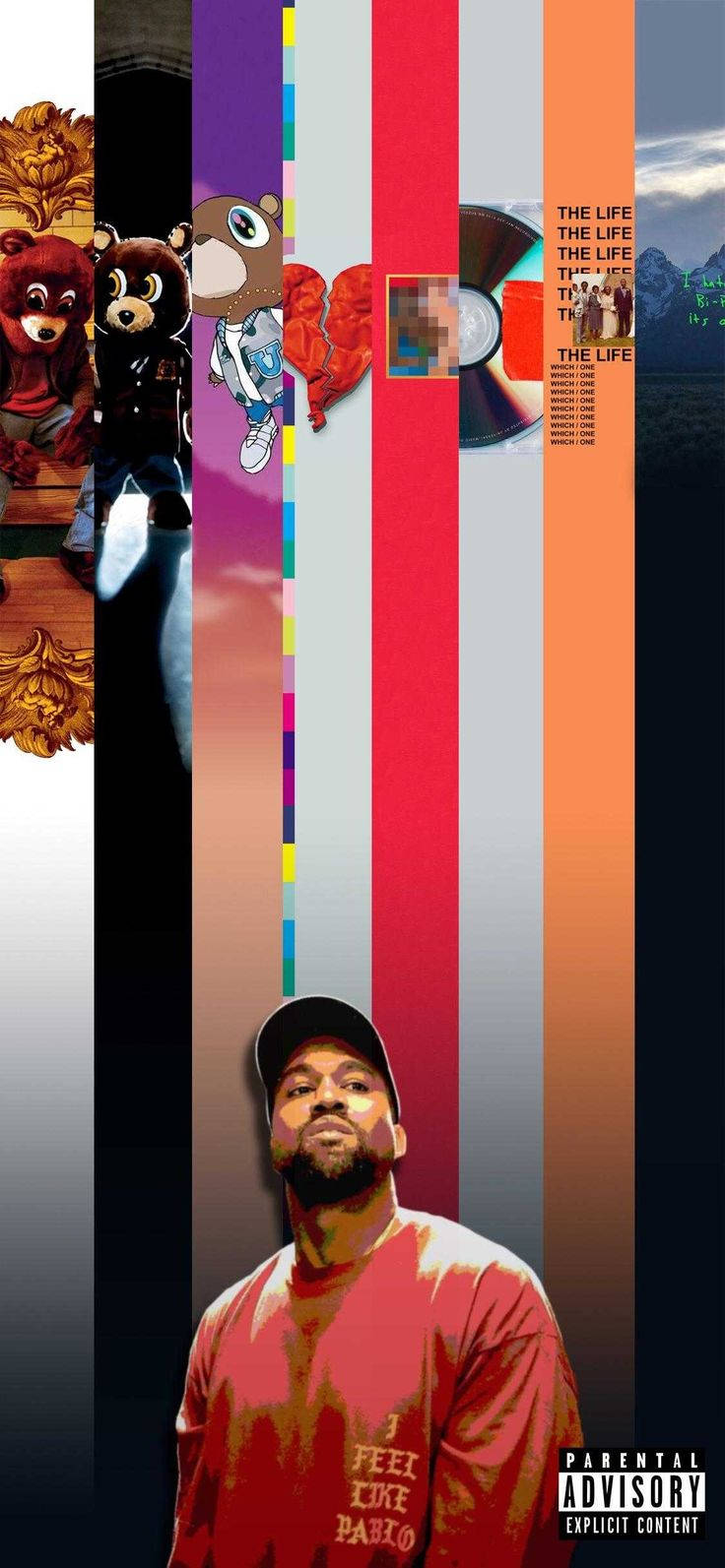 Kanye West, red shirt, vertical stripes, HD Phone Wallpaper