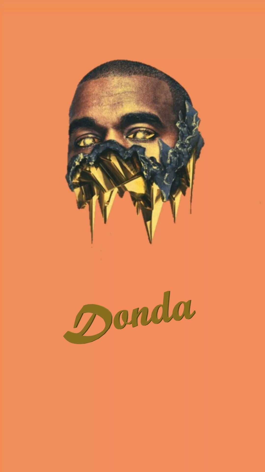 Kanye West, Donda, golden crystalline shards, Full HD Phone Wallpaper