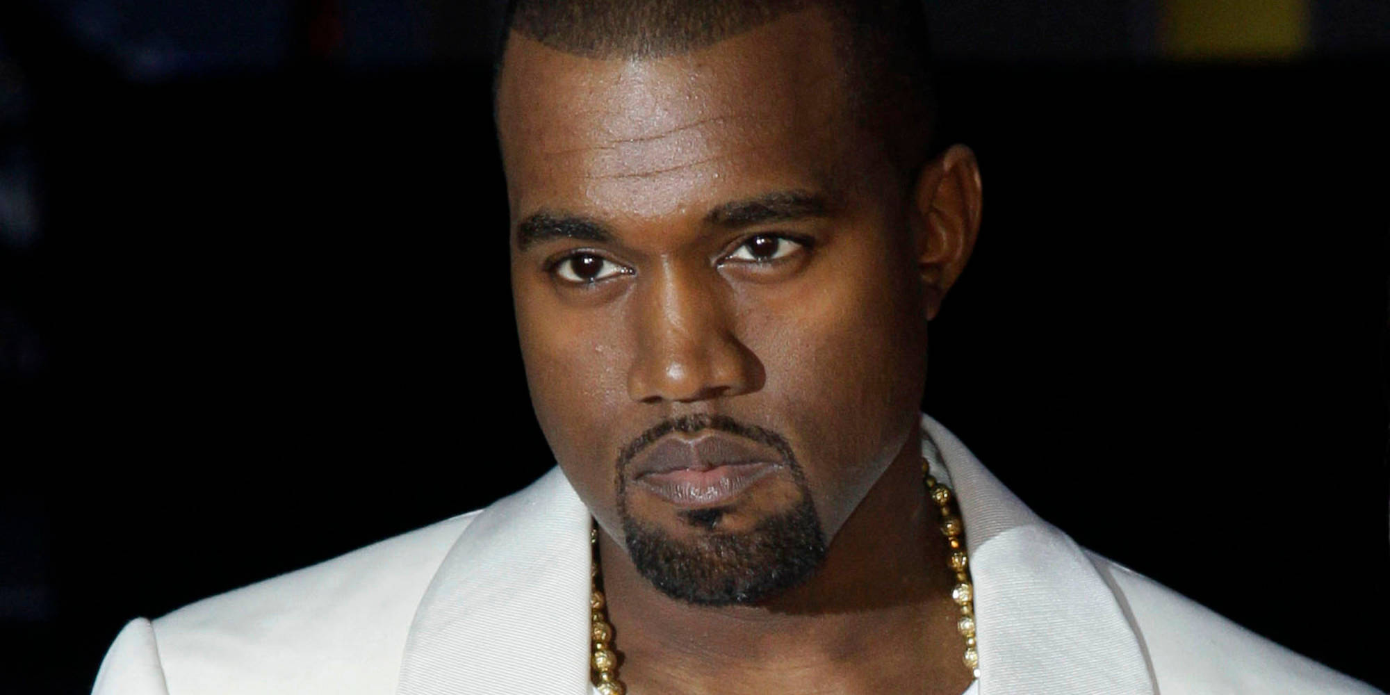 Kanye West, white suit, gold chain, Full HD Desktop Wallpaper