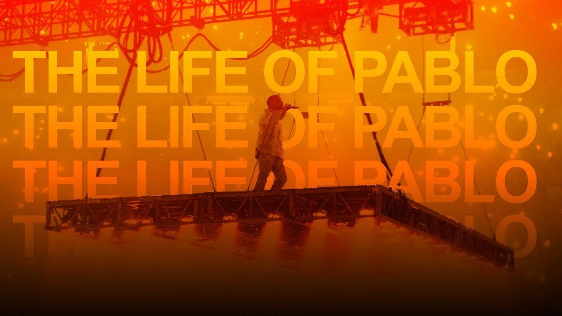 Kanye West Saint Pablo, fiery orange lights, stage, Full HD Desktop Wallpaper