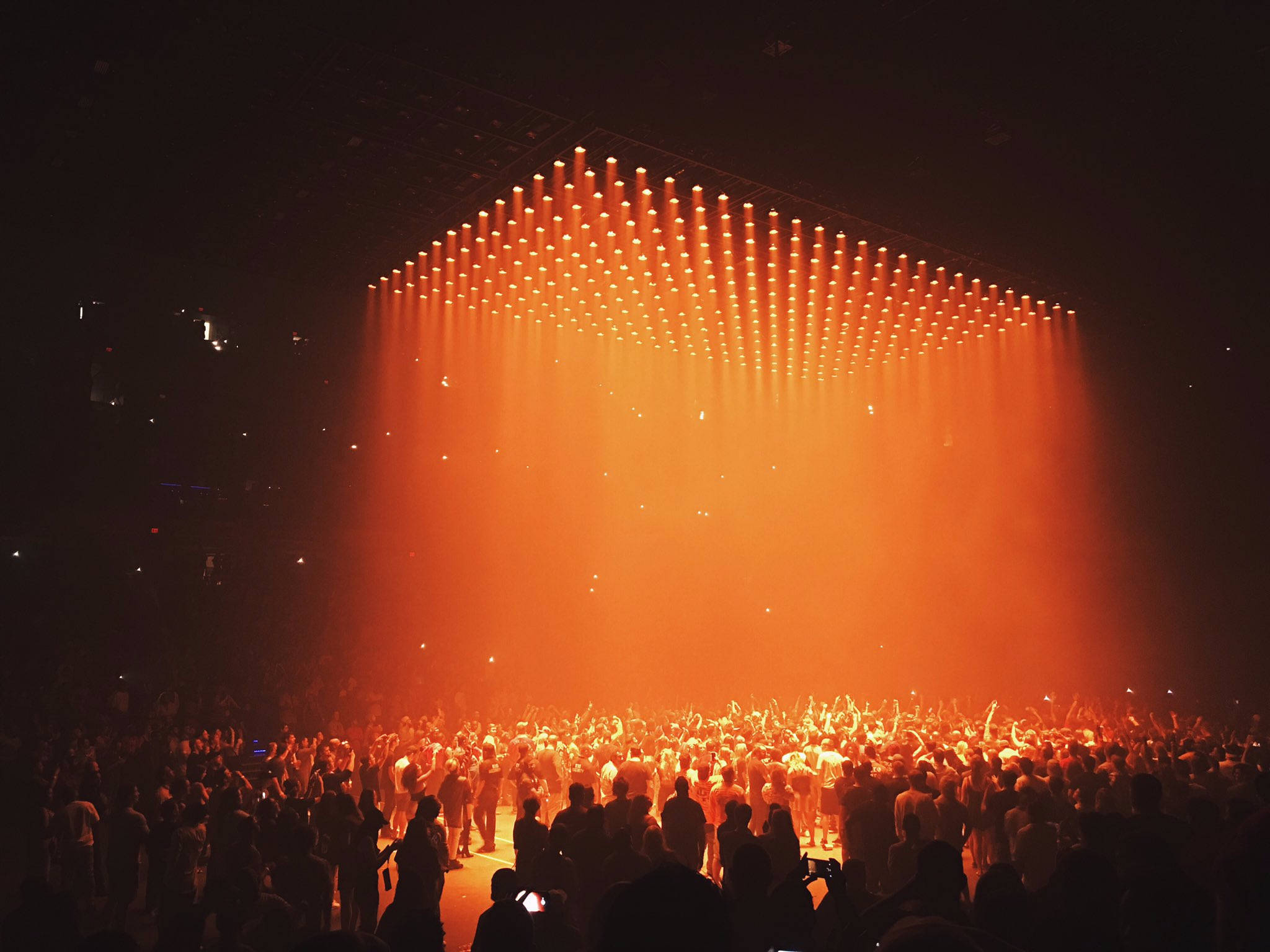 Orange Lights, Kanye West Saint Pablo, glowing orange light grid, Full HD Desktop Wallpaper