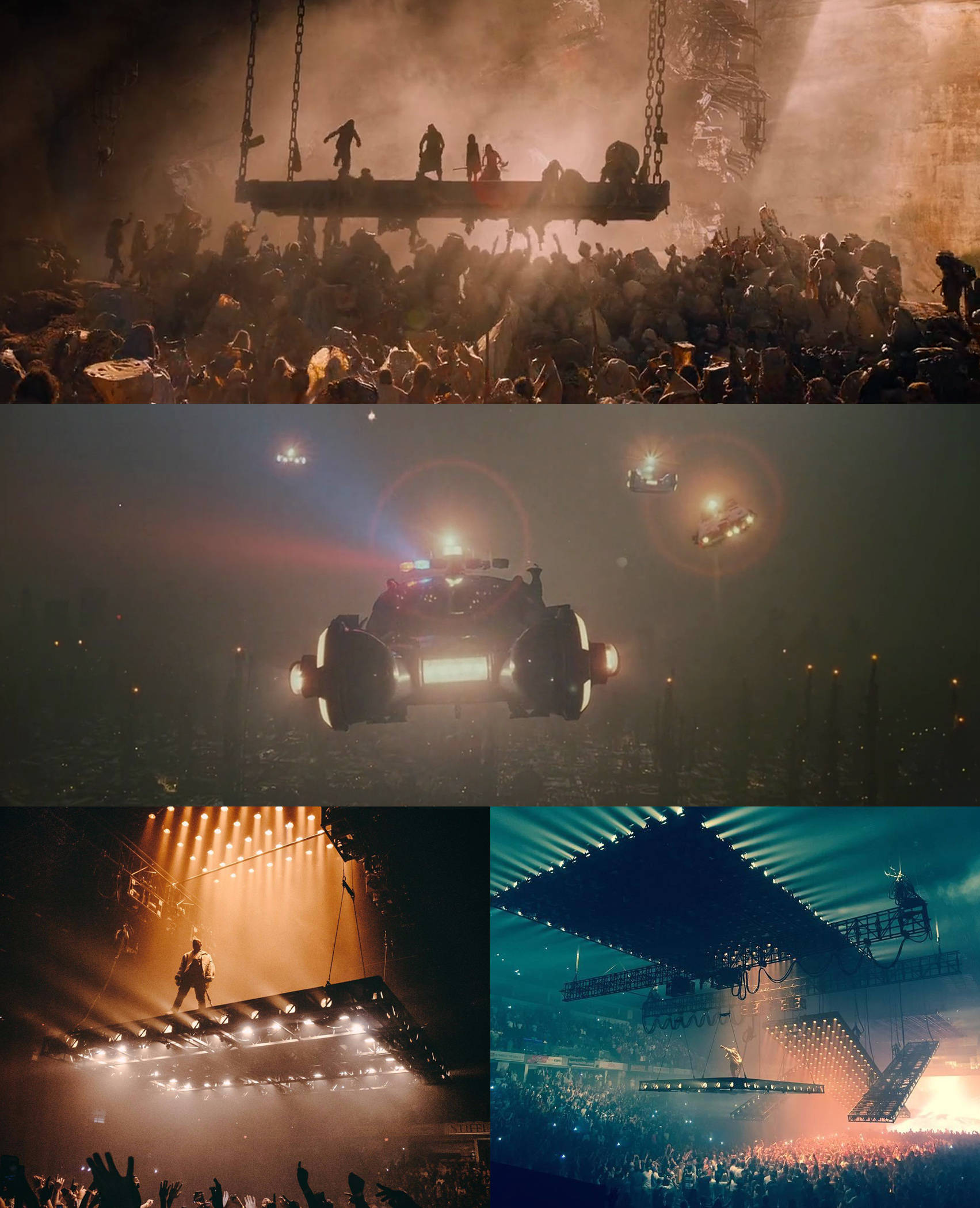Kanye West Saint Pablo, concert scene, suspended platforms, Full HD Phone Wallpaper