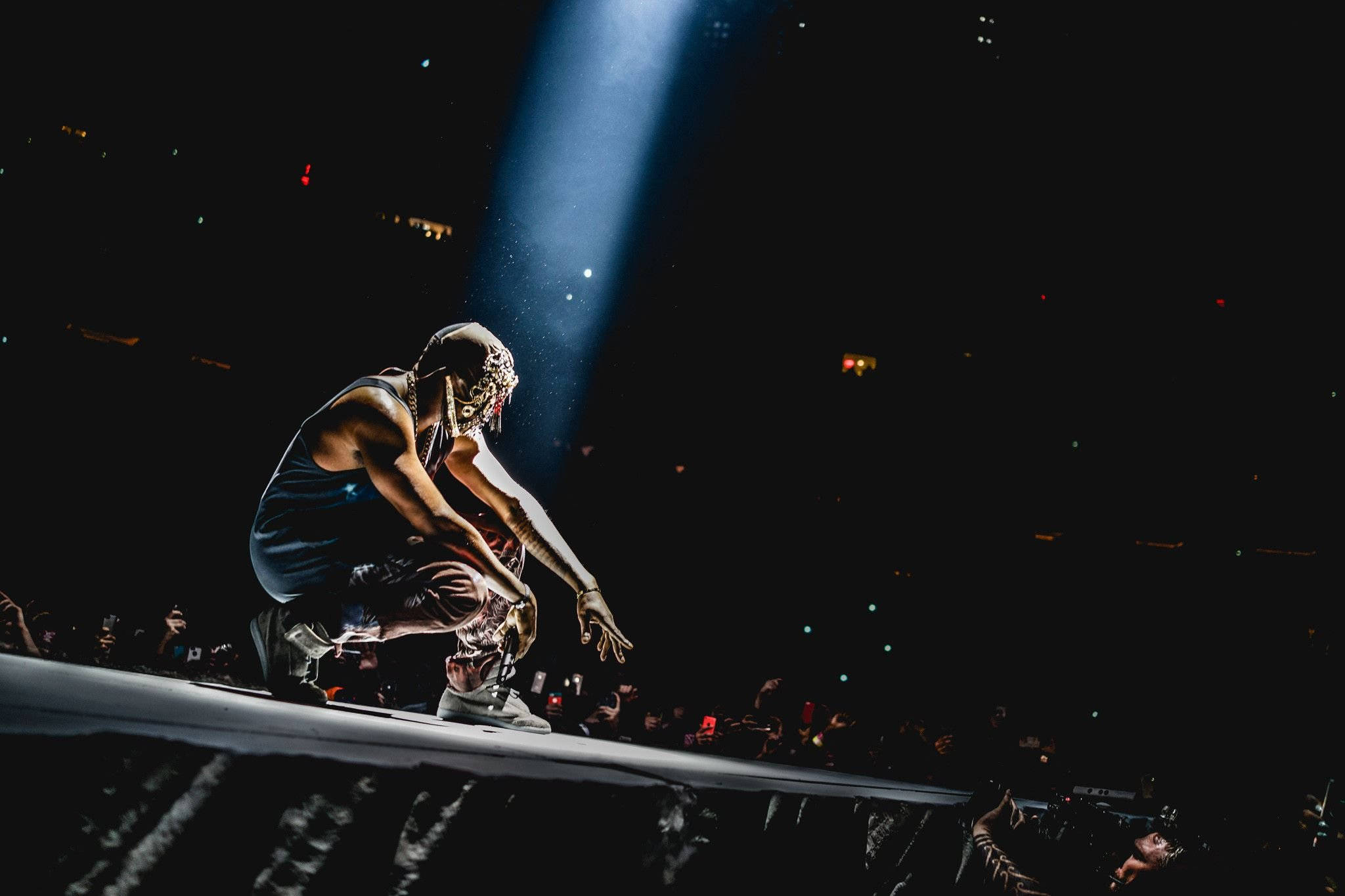 Kanye West, mask, spotlight, Full HD Desktop Wallpaper