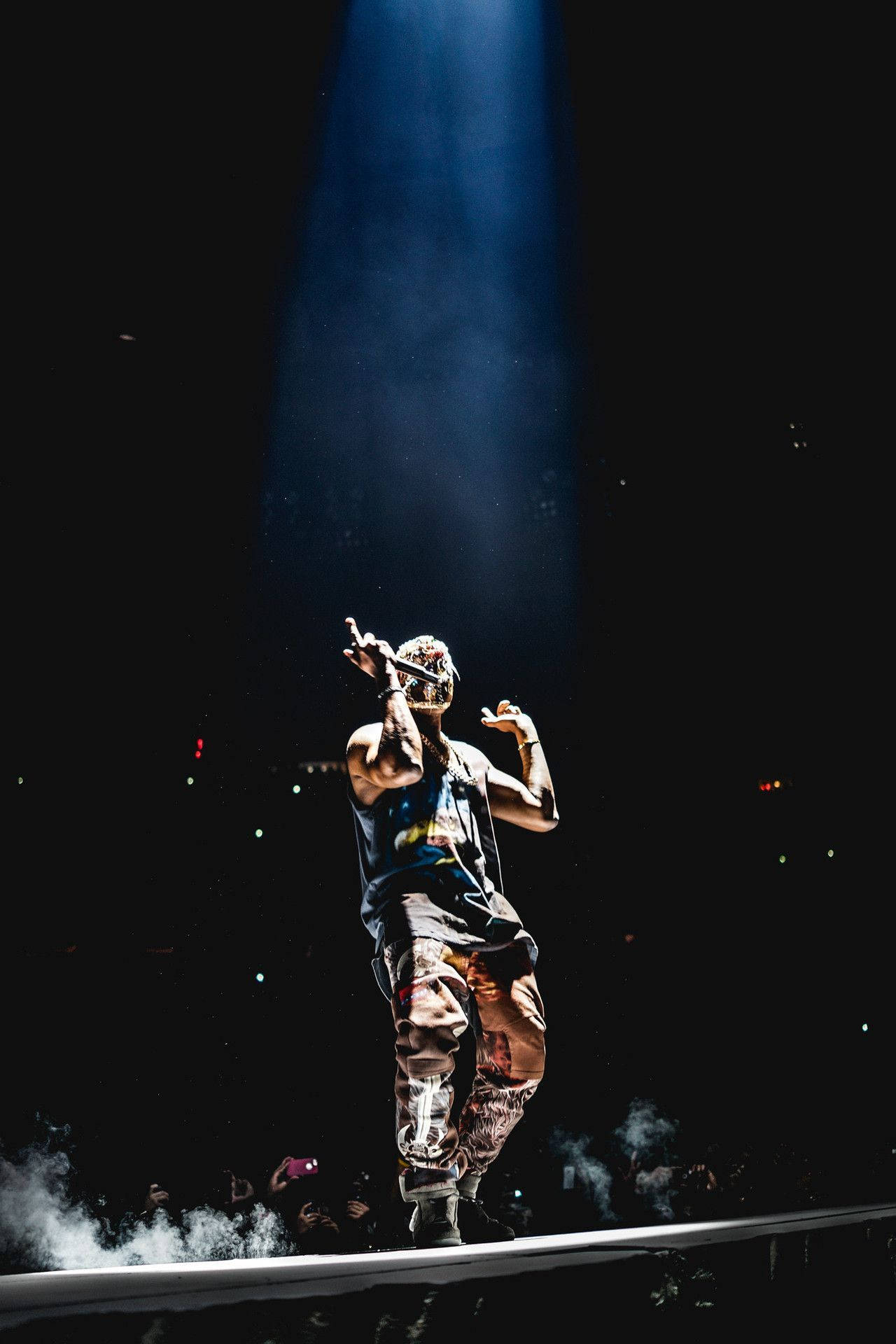 Kanye West, stage, spotlight, Full HD Phone Wallpaper