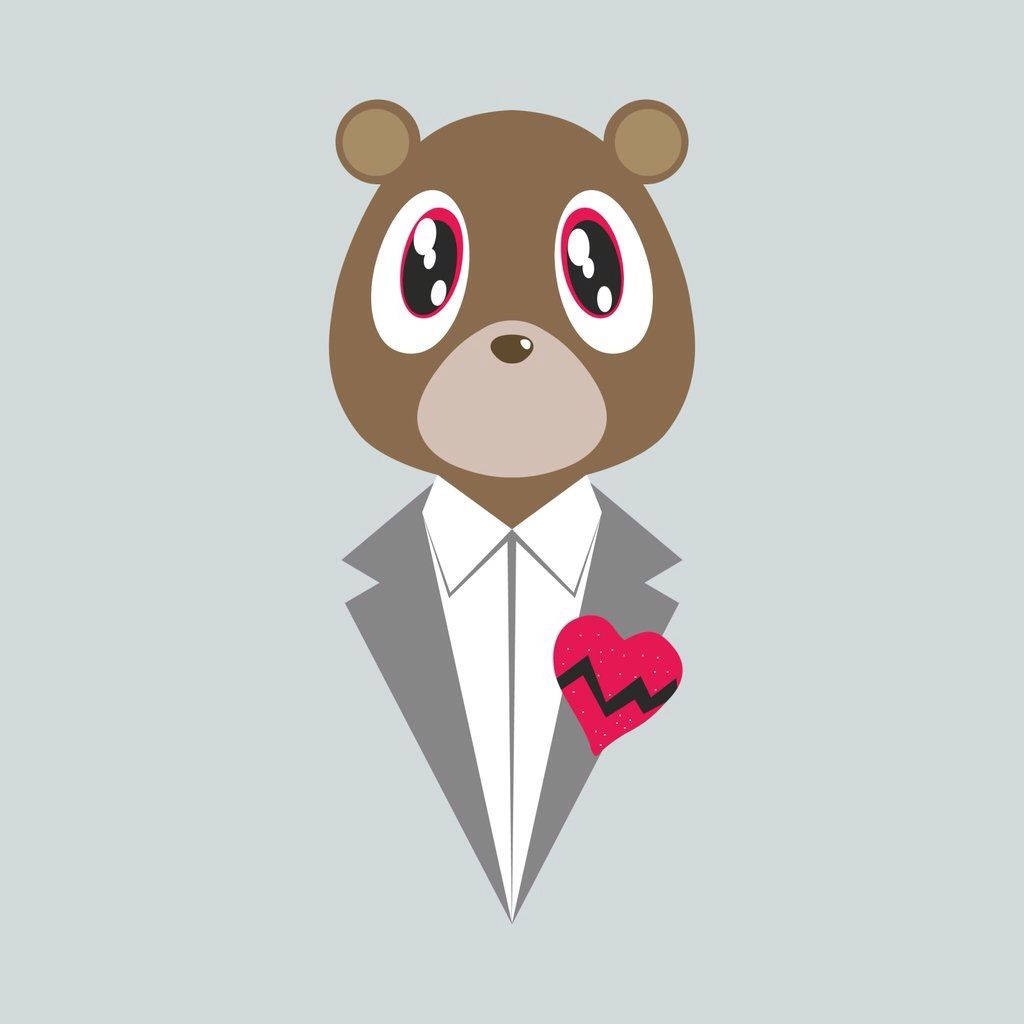Kanye West, bear, gray suit, SD Desktop Wallpaper
