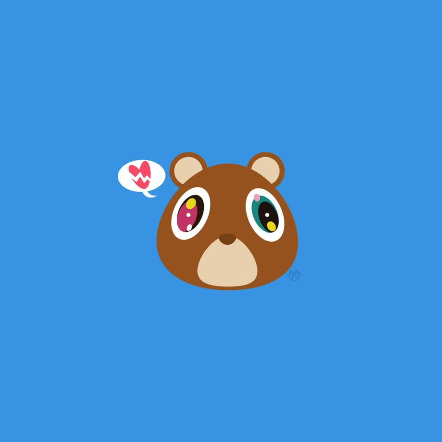 Kanye West, bear, heart speech bubble, SD Desktop Wallpaper