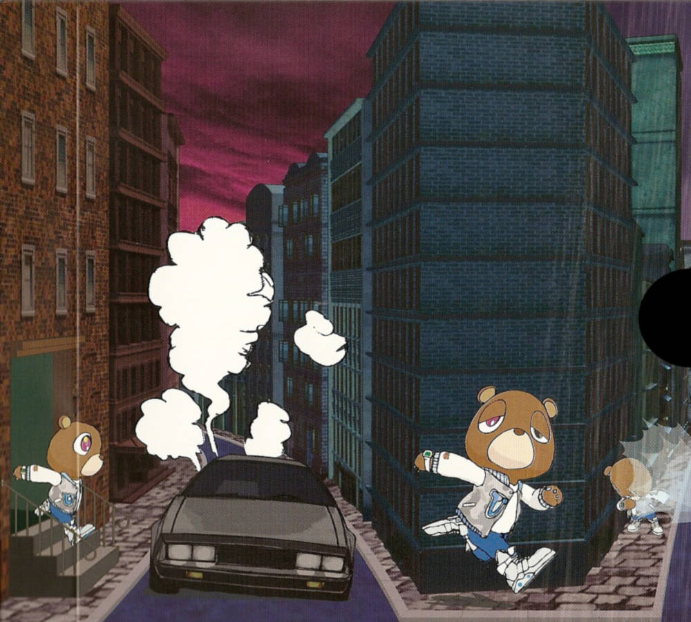 Kanye West, bear, black car, SD Desktop Wallpaper