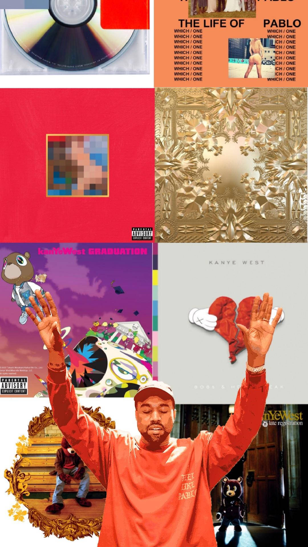 Kanye West, album covers, vibrant colors, Full HD Phone Wallpaper