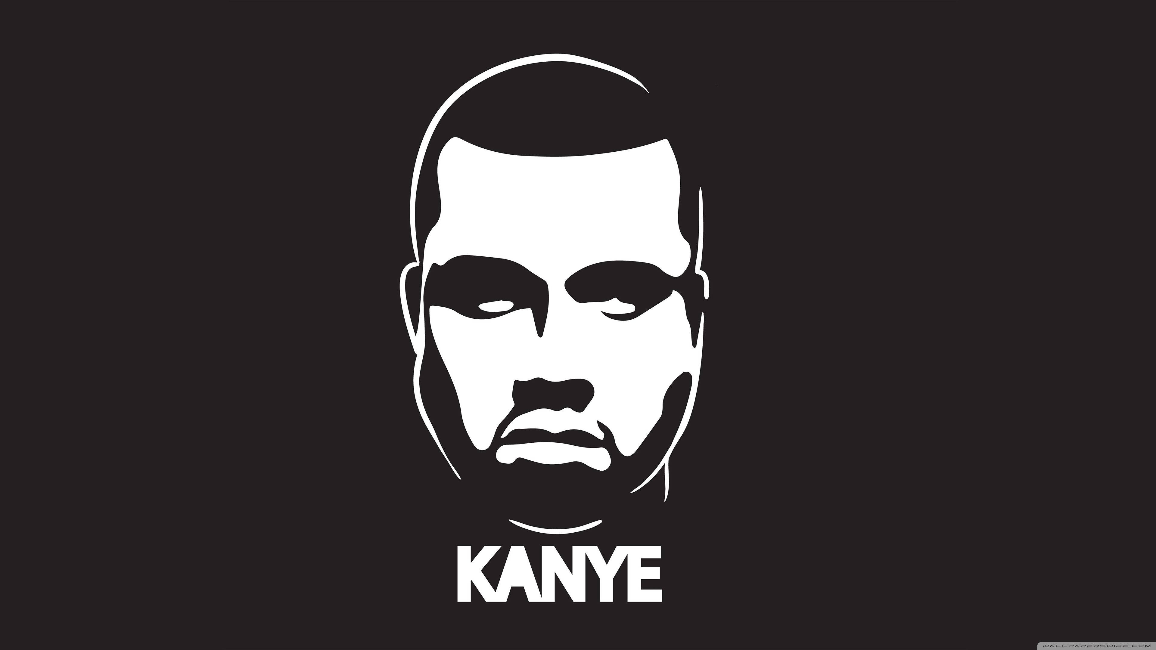 Kanye West, minimalist silhouette, white, 4K Desktop Wallpaper