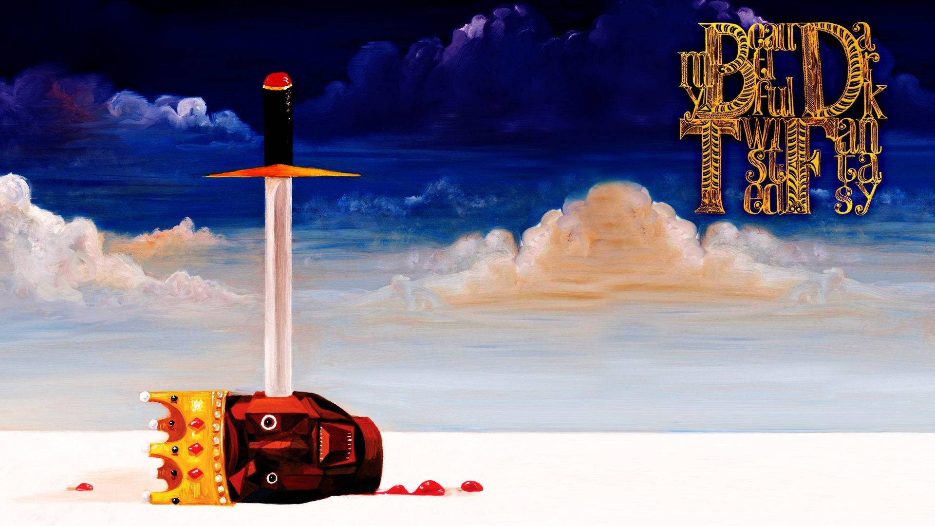 Kanye West, surreal painting, sword, Full HD Desktop Wallpaper
