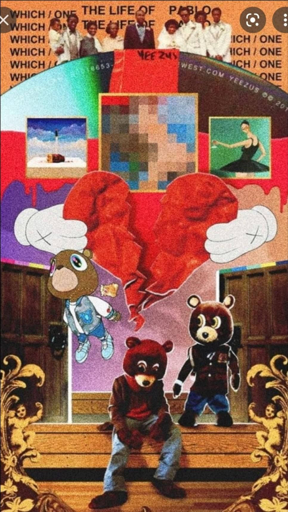 Kanye West, album cover, cartoon bears, HD Phone Wallpaper