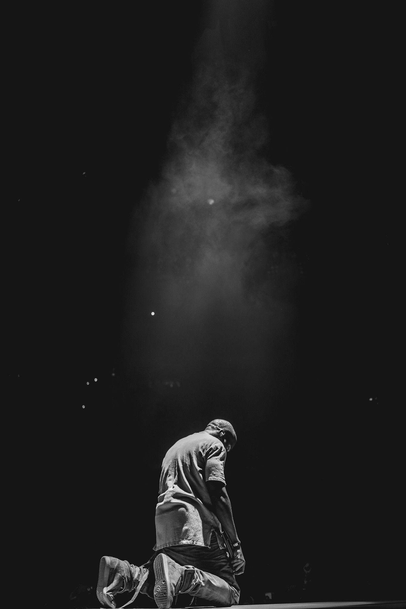Kanye West, greyscale, concert, Full HD Phone Wallpaper