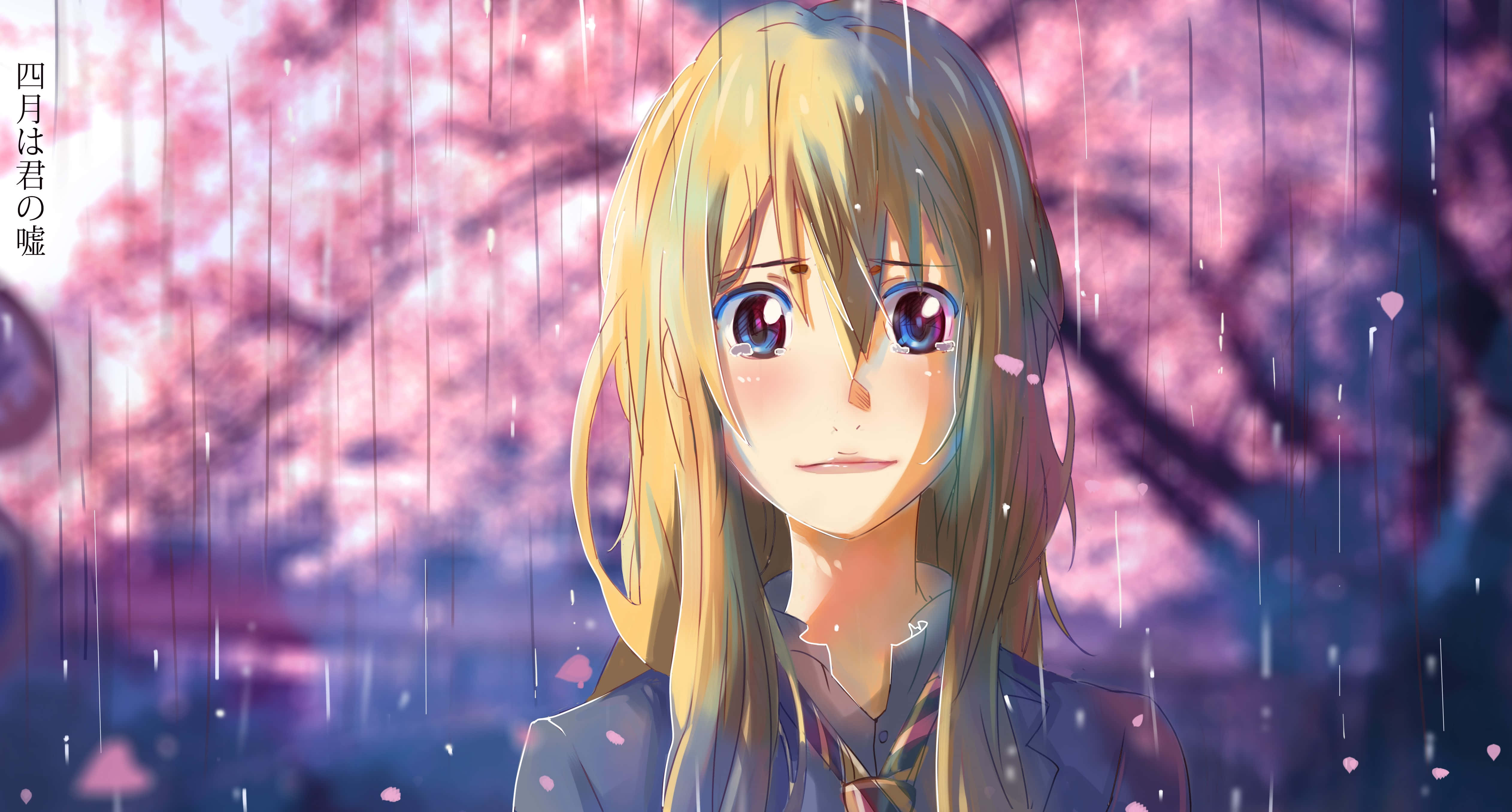 Kaori Miyazono, cherry blossoms, pink cherry blossoms, 4K Desktop Wallpaper