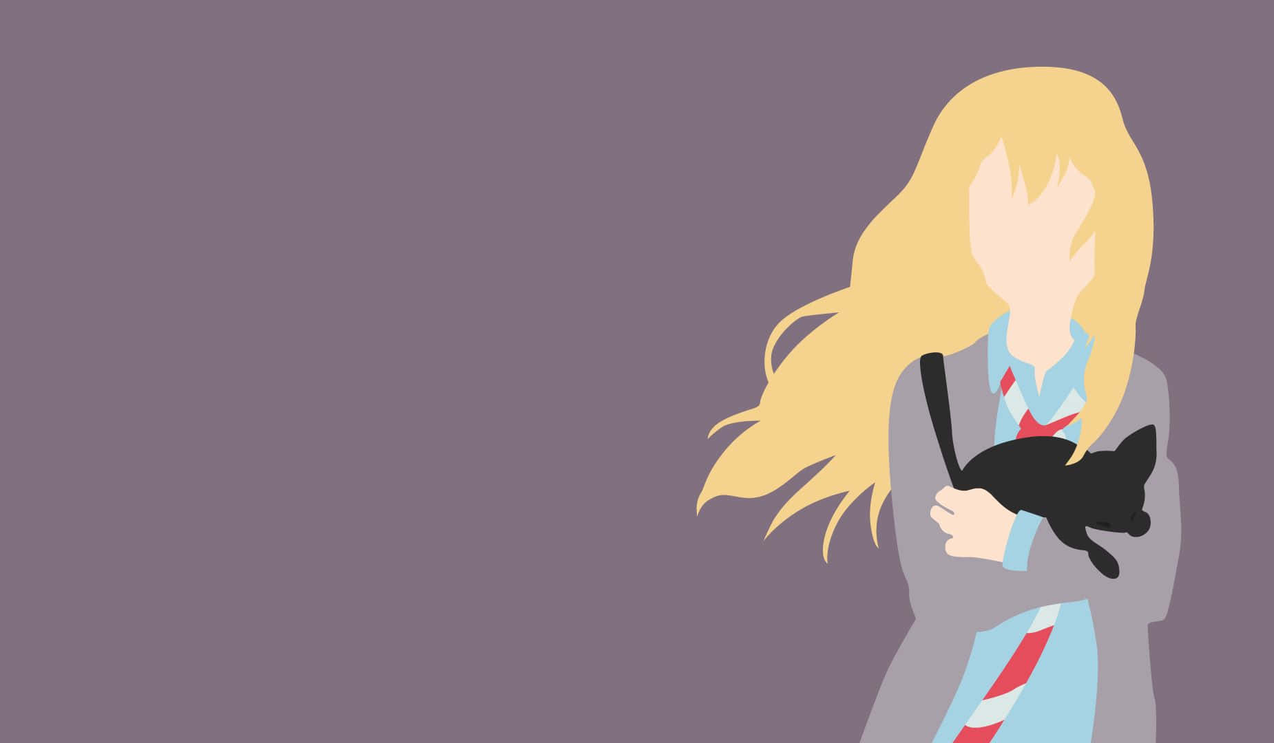 Kaori Miyazono, blonde woman, grey coat, HD Desktop Wallpaper