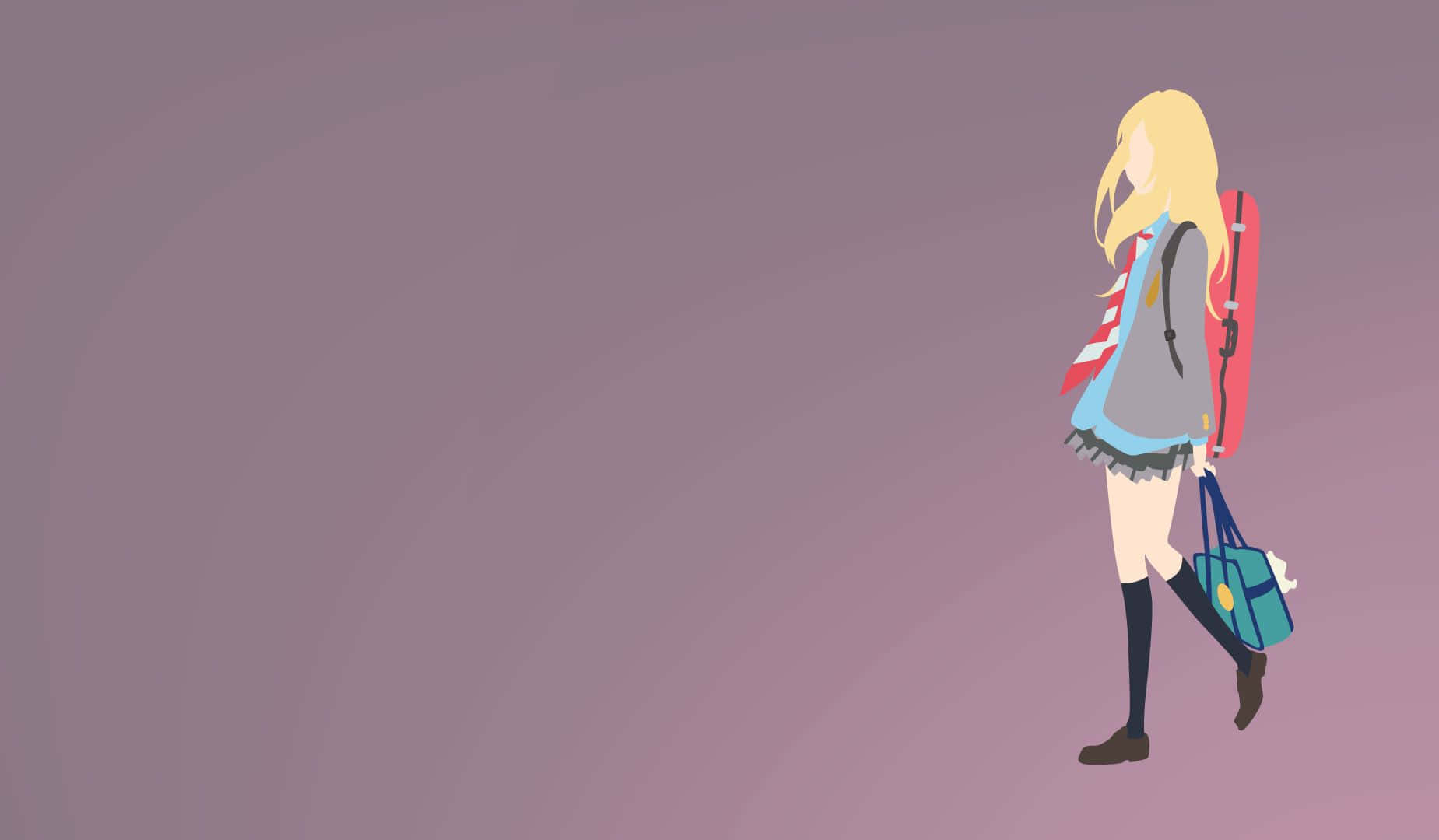 Kaori Miyazono, schoolgirl outfit, blonde hair, HD Desktop Wallpaper