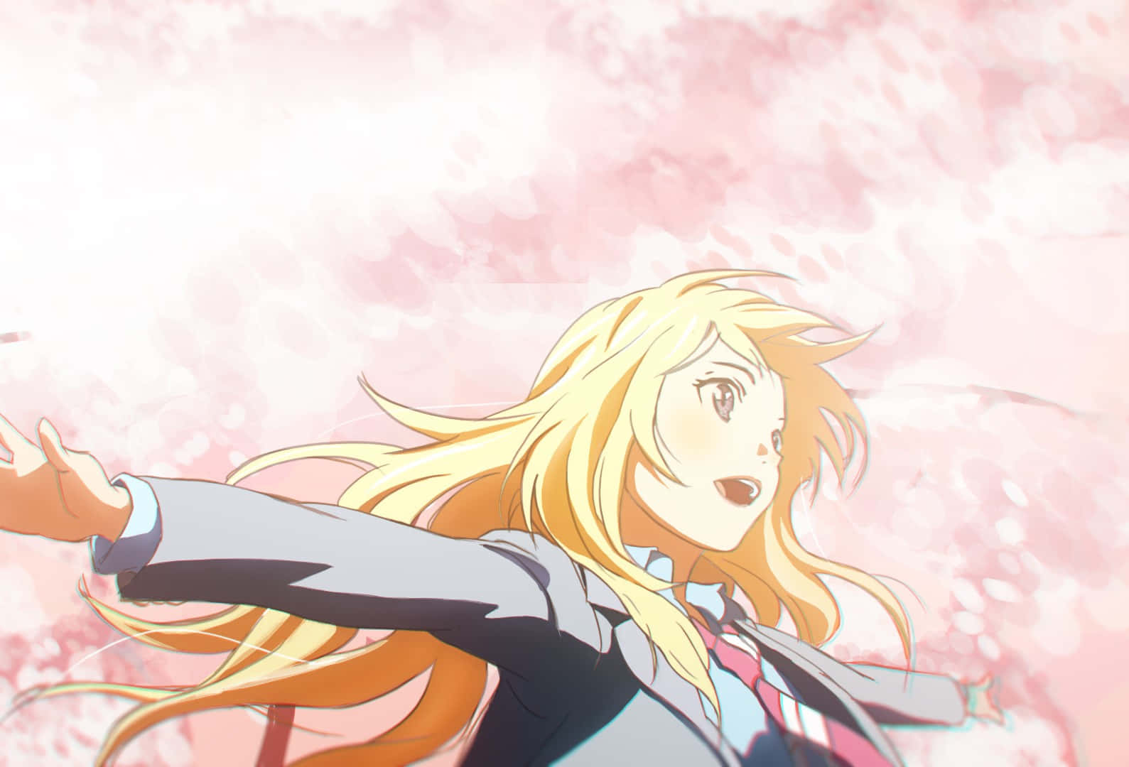 Kaori Miyazono, spring breeze, blonde hair, HD Desktop Wallpaper