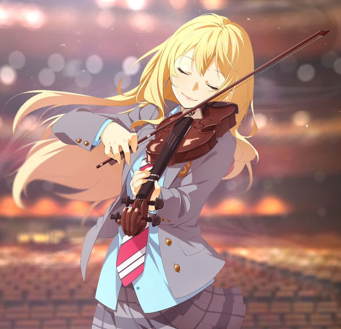 Kaori Miyazono, violin, school uniform, SD Desktop Wallpaper