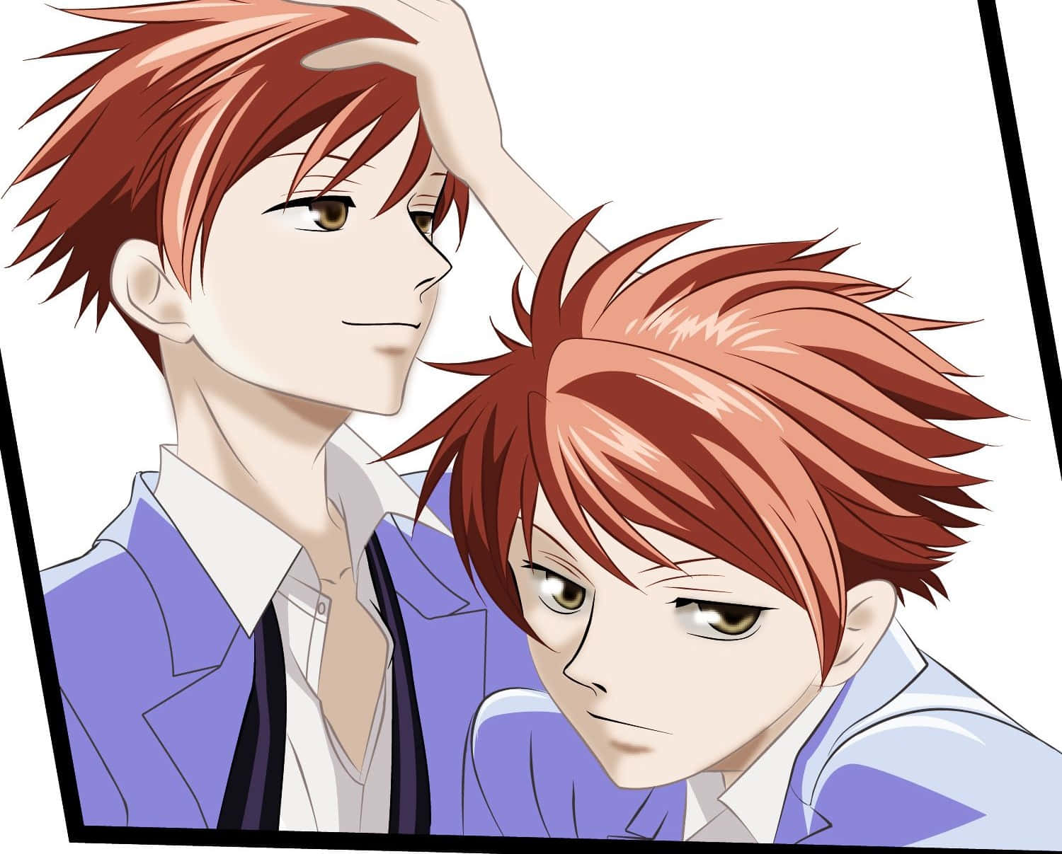 Kaoru Hitachiin, spiky red hair, purple jackets, HD Desktop Wallpaper