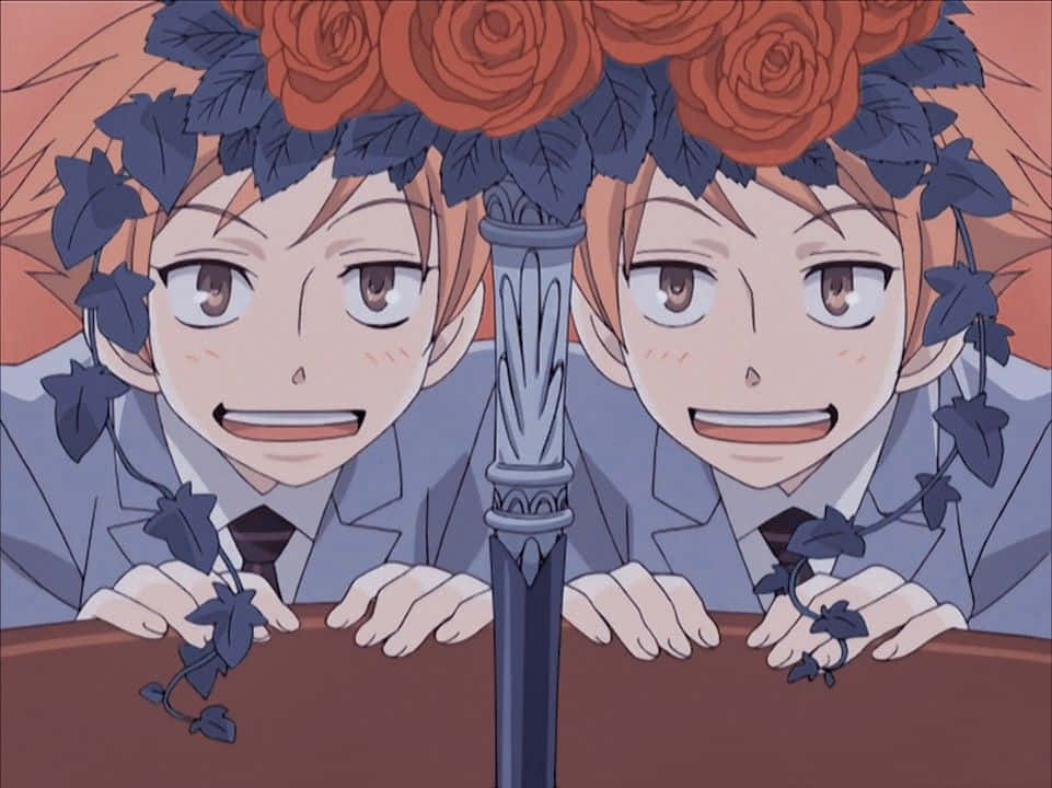 Kaoru Hitachiin, school uniforms, rose and ivy crown, SD Desktop Wallpaper